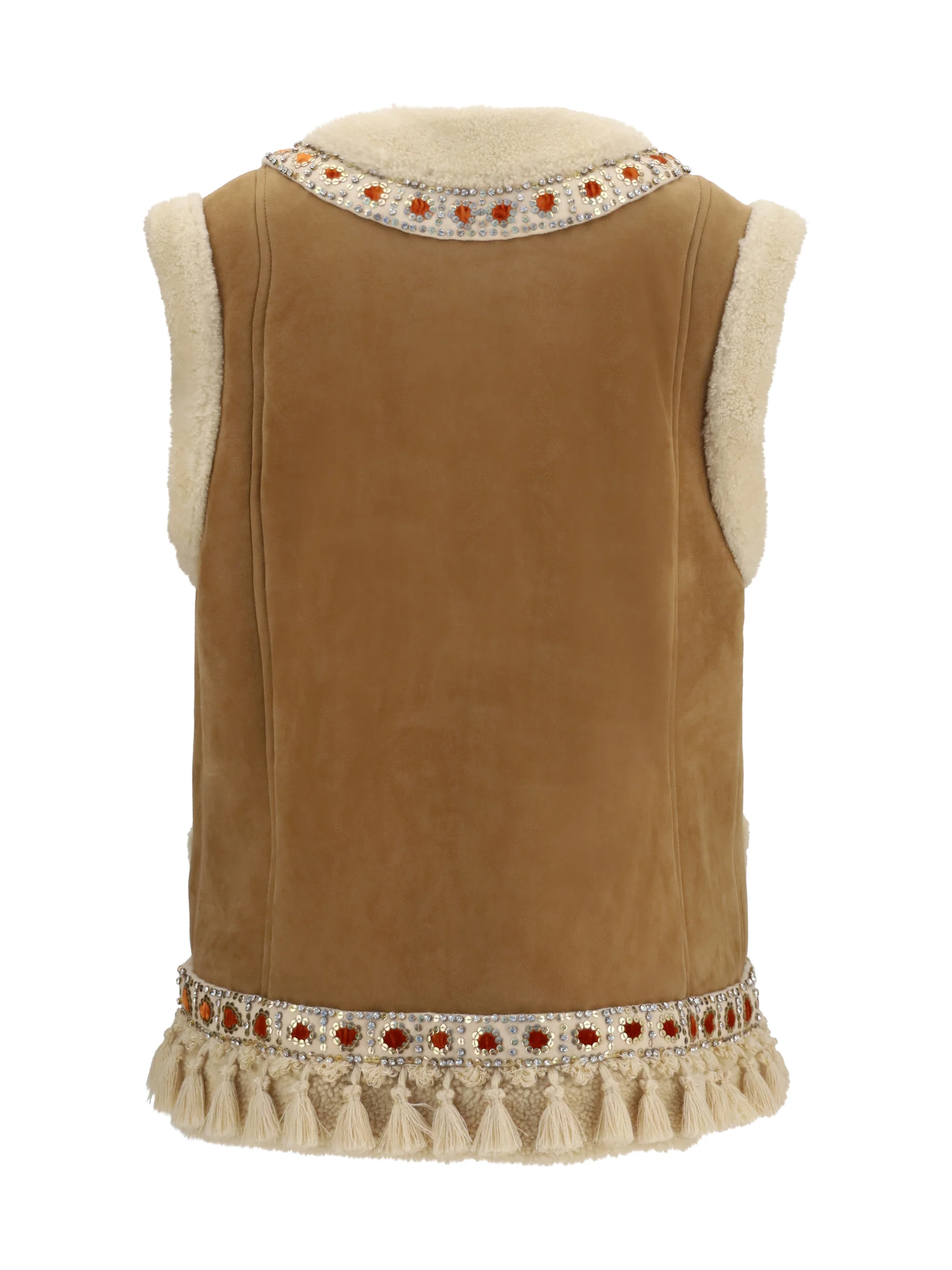 VALENTINO 46 suede and fur vest
