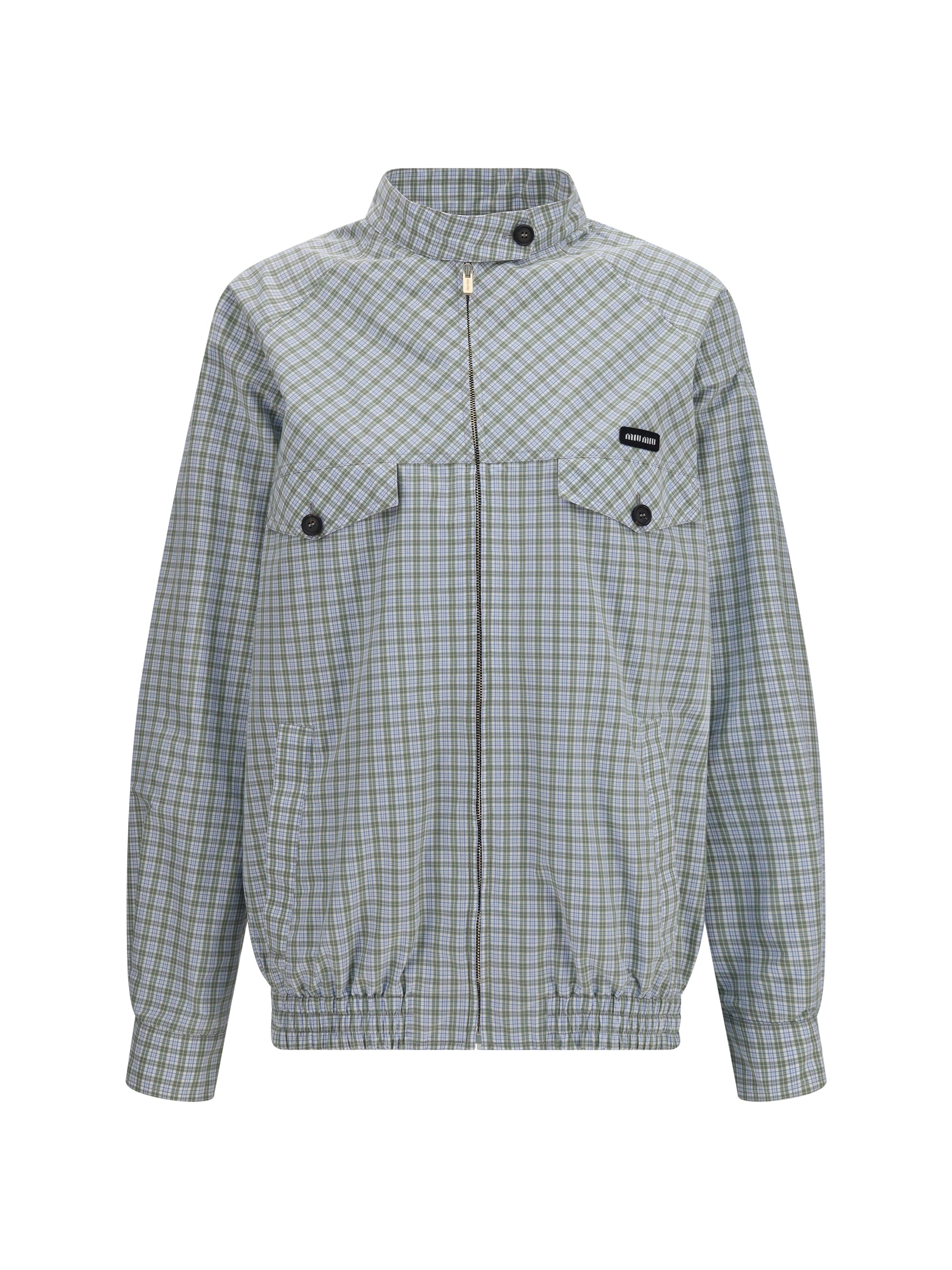 MIU MIU 38 checked technical fabric blouson jacket