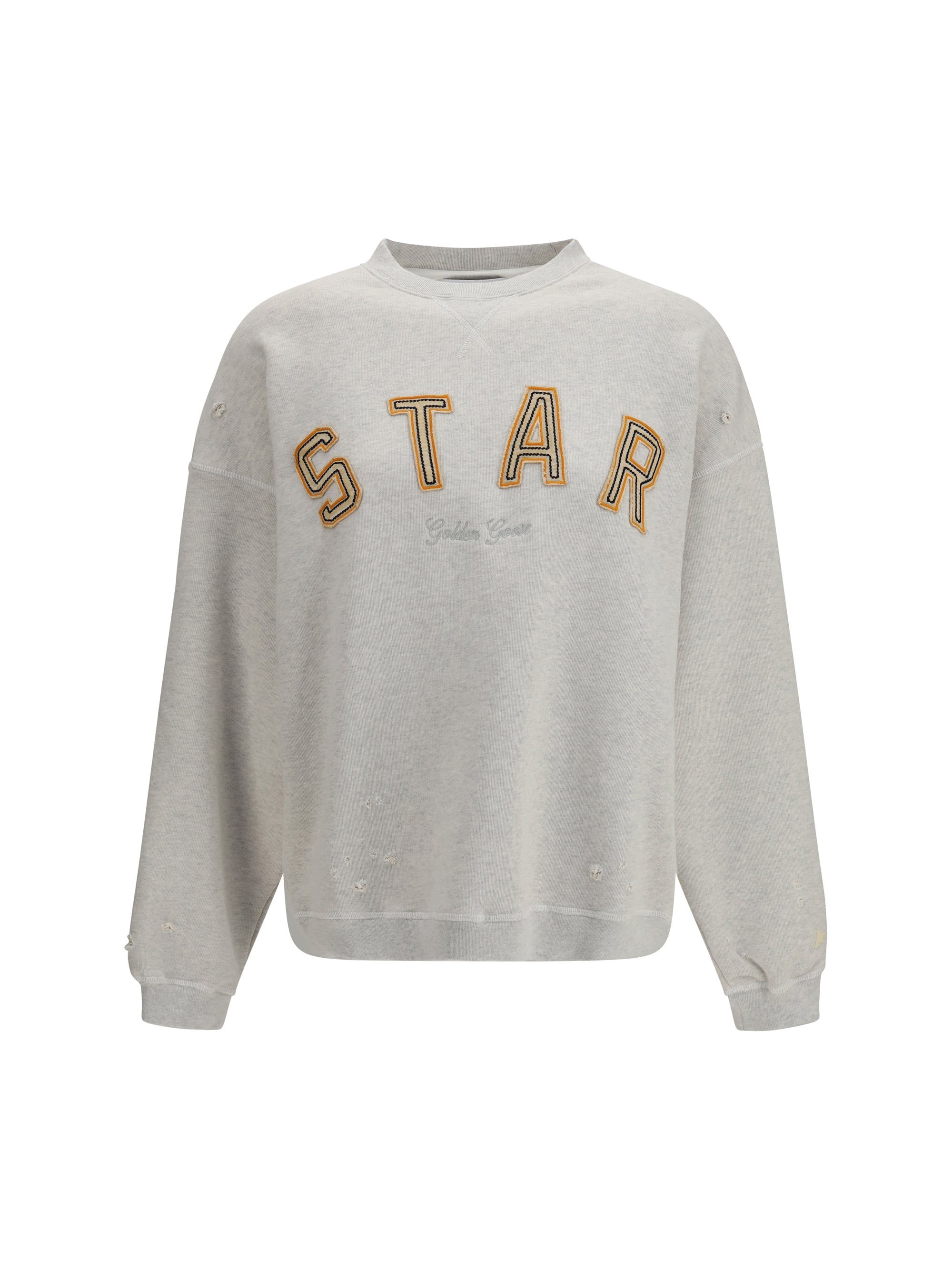 GOLDEN GOOSE S sweatshirt crewneck in cotton with contrasting logo