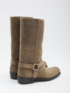 high biker boots in suede