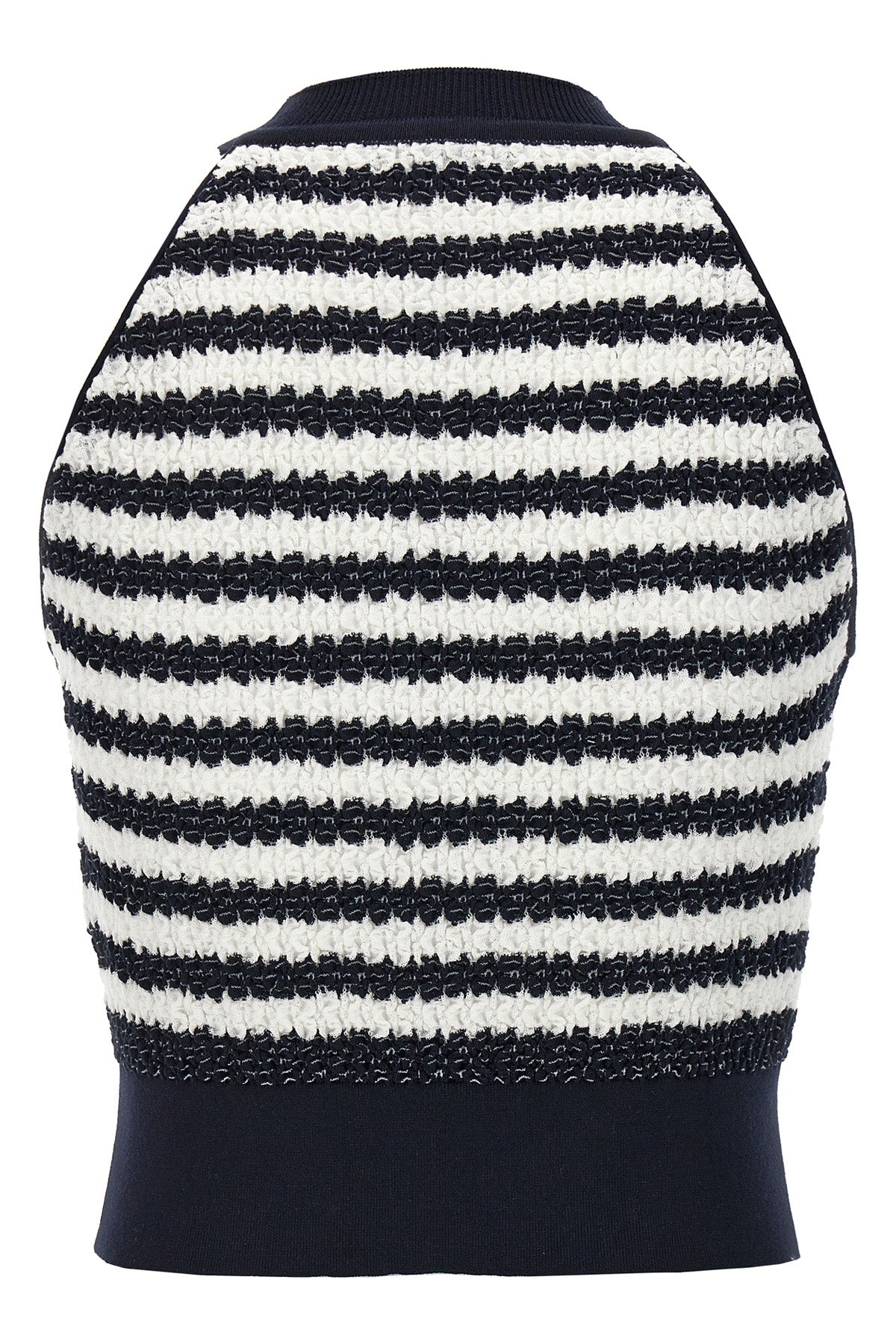 ANTONINO VALENTI 38 laura owens sleeveless top in striped wrinkle fabric