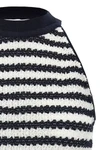 laura owens sleeveless top in striped wrinkle fabric