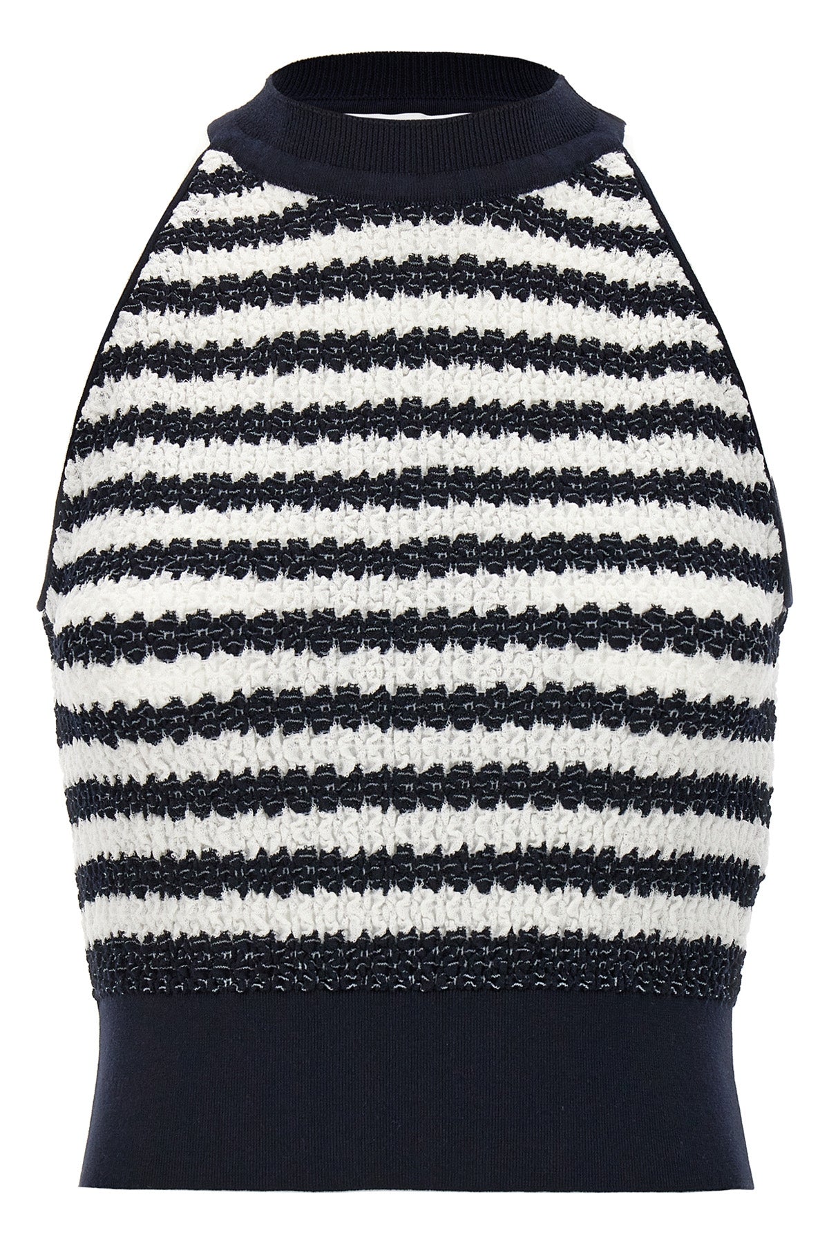 ANTONINO VALENTI 38 laura owens sleeveless top in striped wrinkle fabric