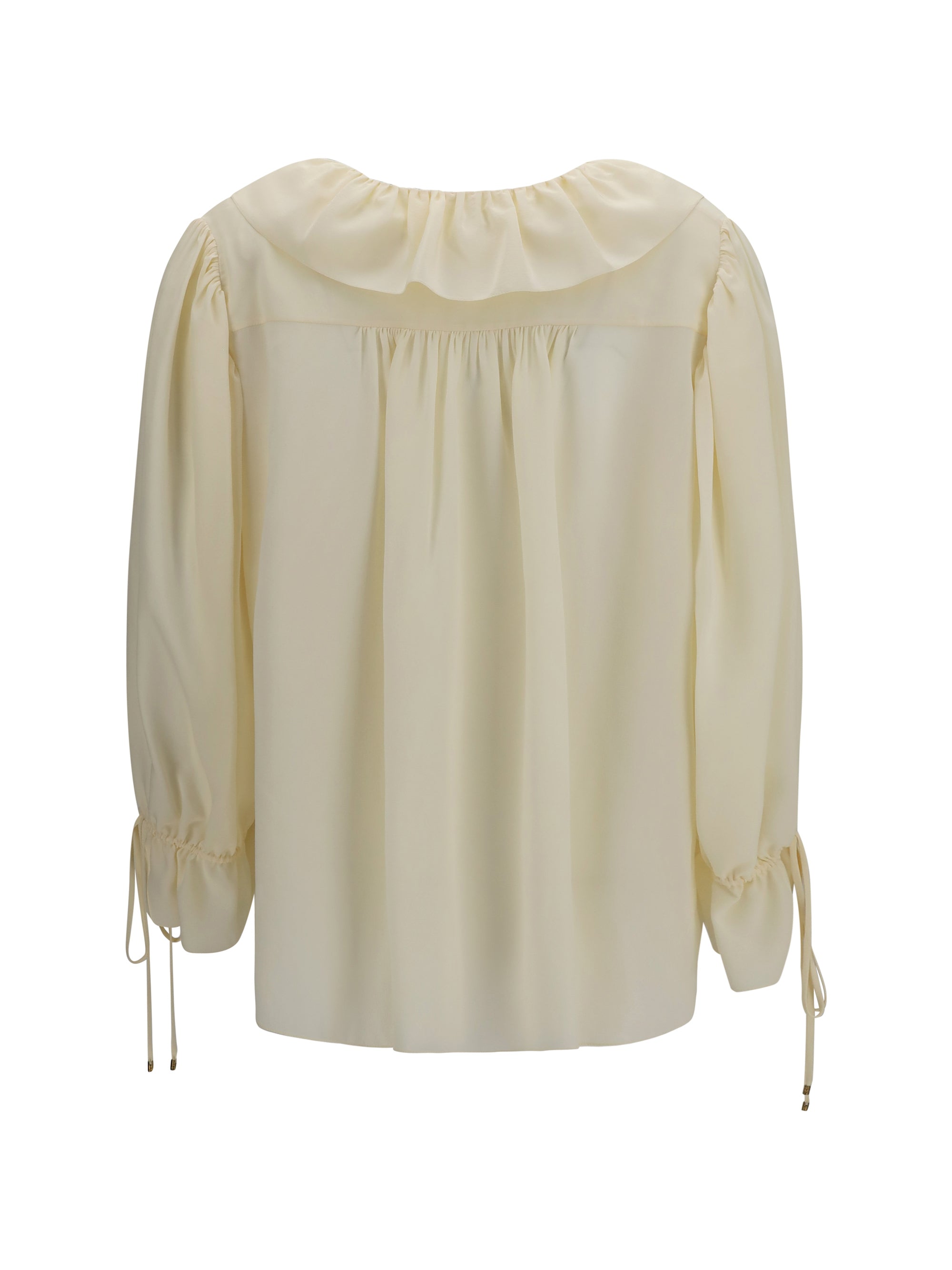 CHLOÉ 38 ruffled v-neck shirt