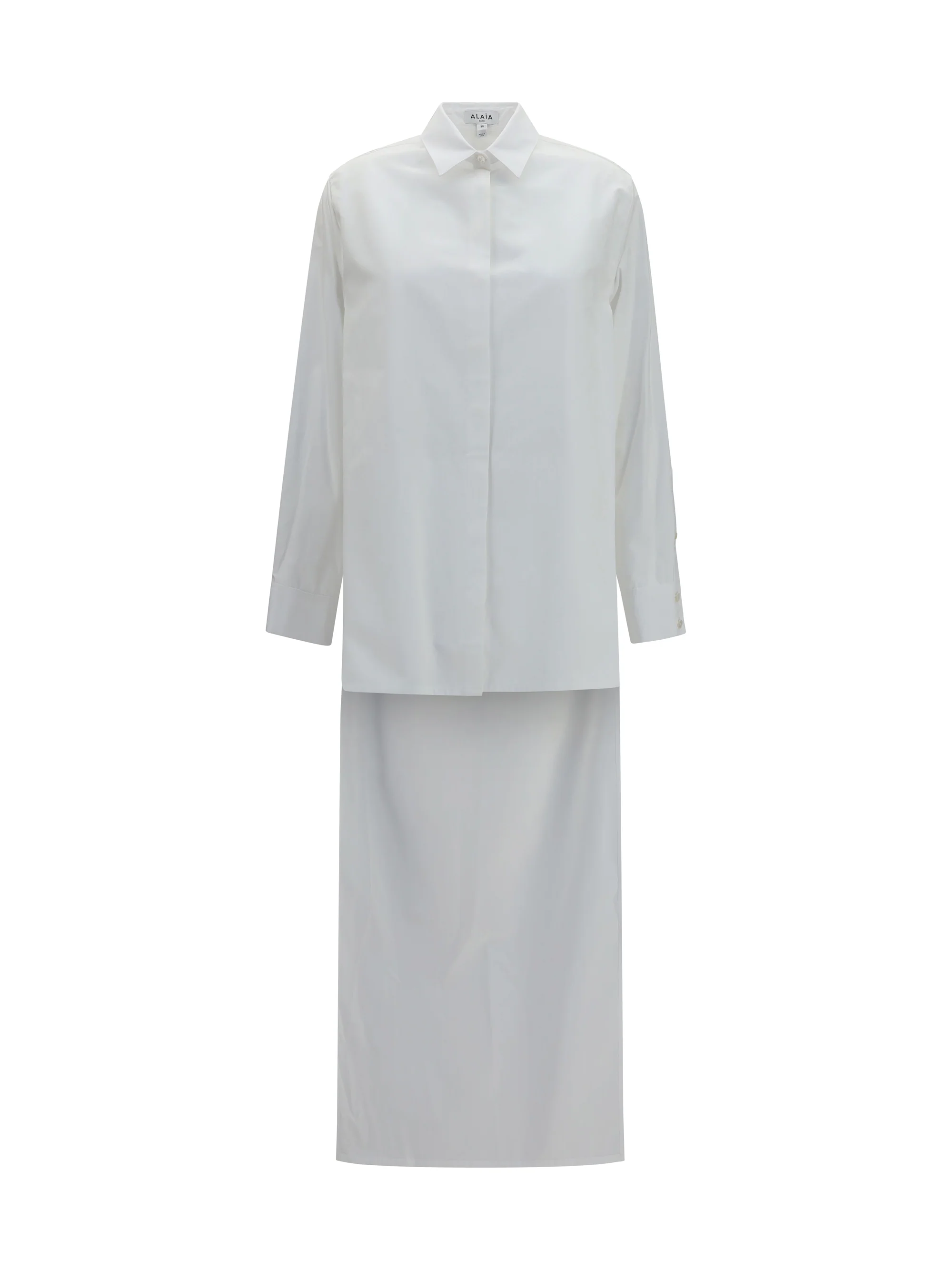 ALAÏA 36 asymmetric cotton poplin shirt