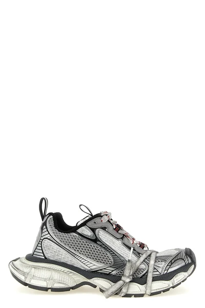 3xl worn effect mesh and polyurethane sneakers