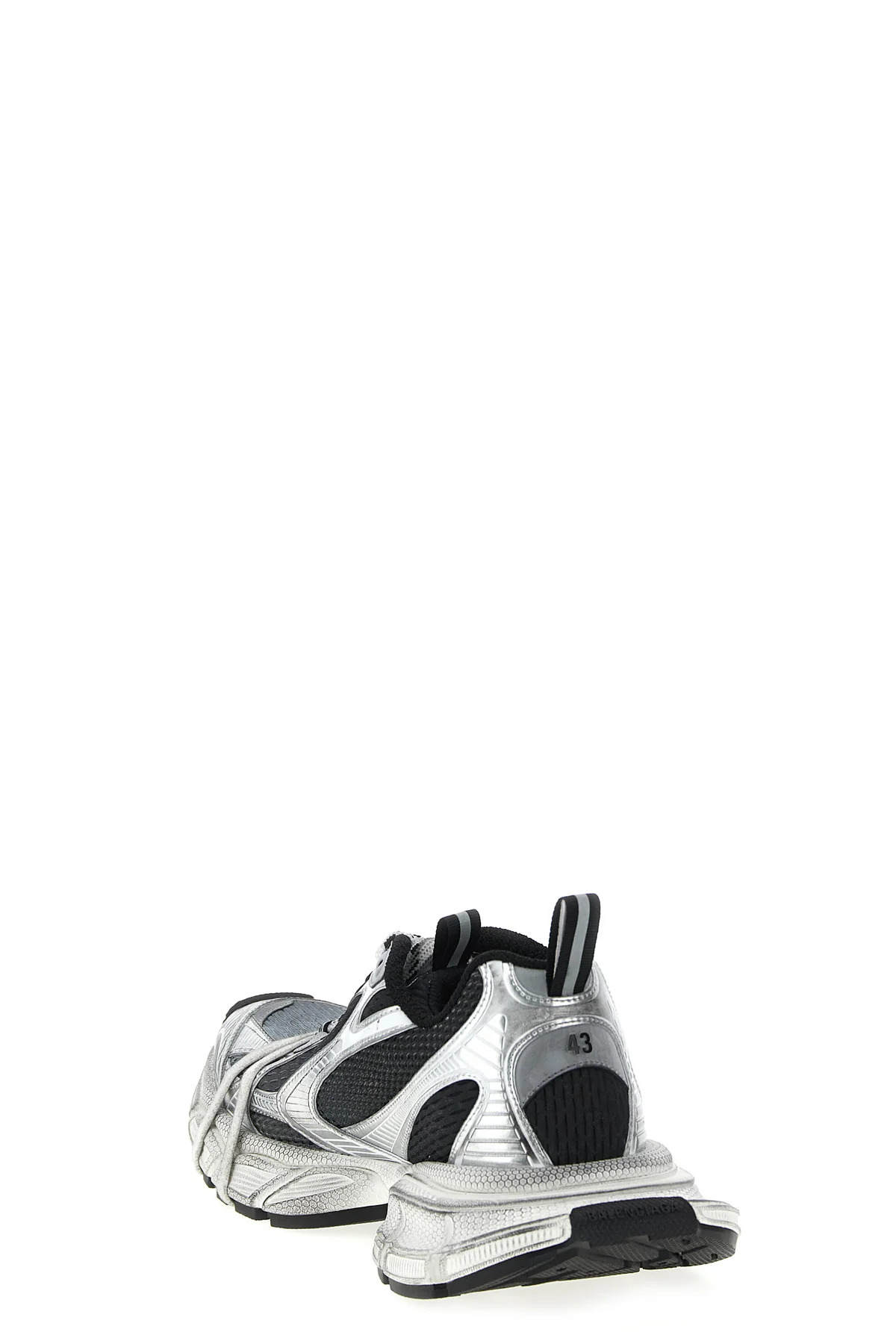 3xl used-effect mesh and polyurethane sneakers