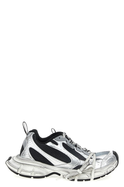 3xl used-effect mesh and polyurethane sneakers
