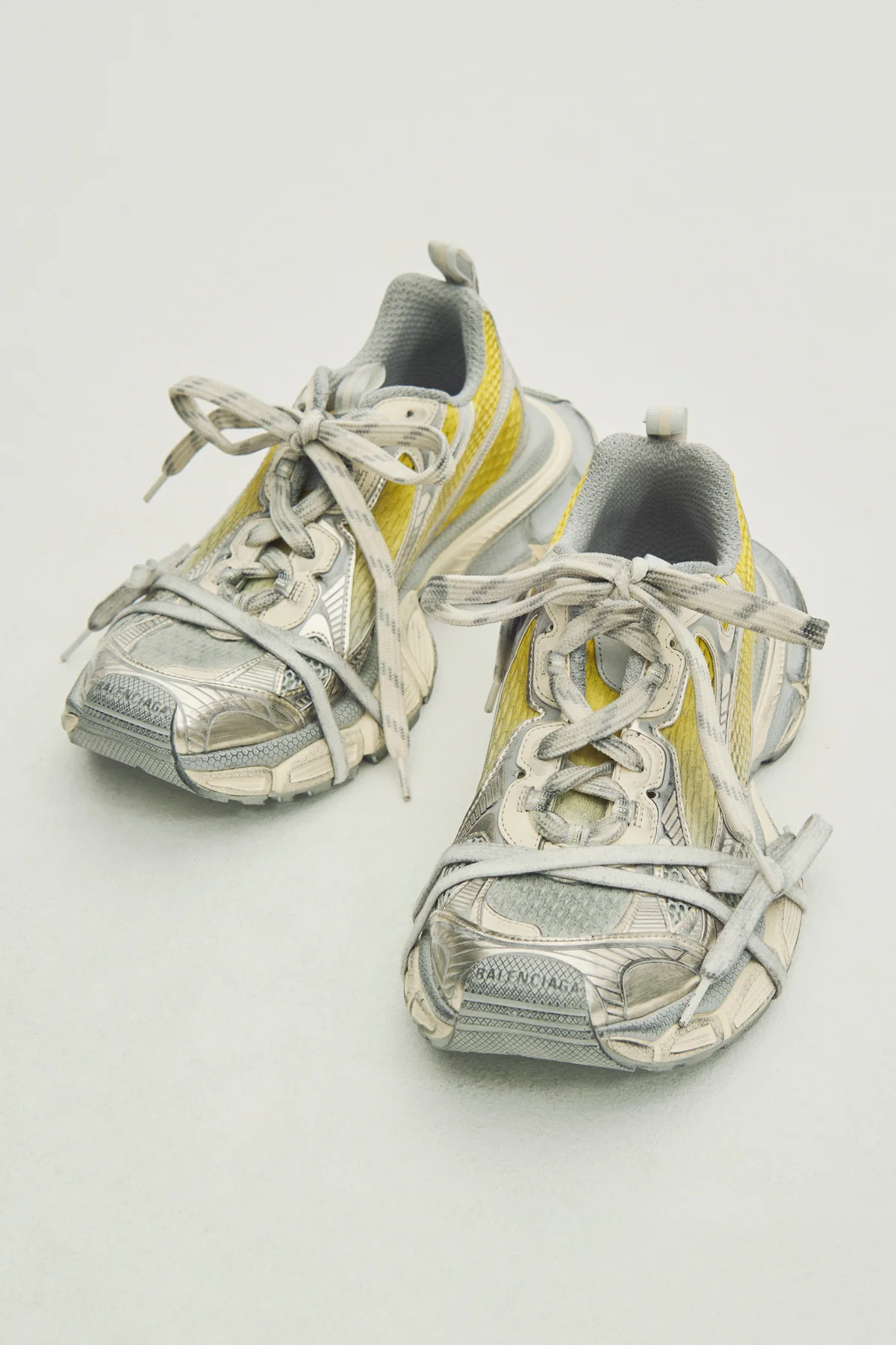 BALENCIAGA 45 3xl used-effect mesh and polyurethane sneakers