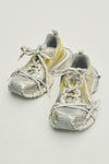 3xl used-effect mesh and polyurethane sneakers