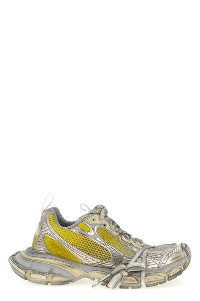 3xl used-effect mesh and polyurethane sneakers
