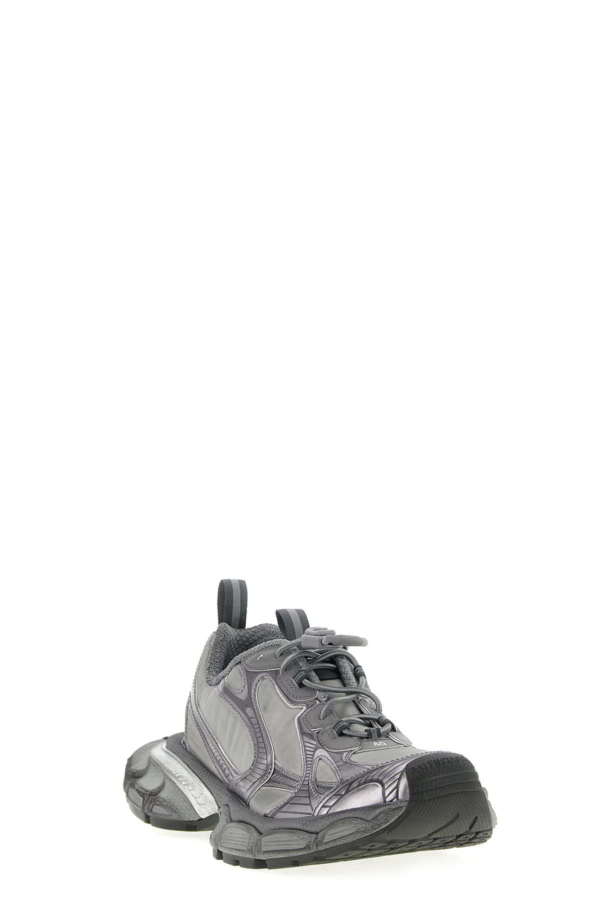 3xl used-effect mesh and polyurethane sneakers