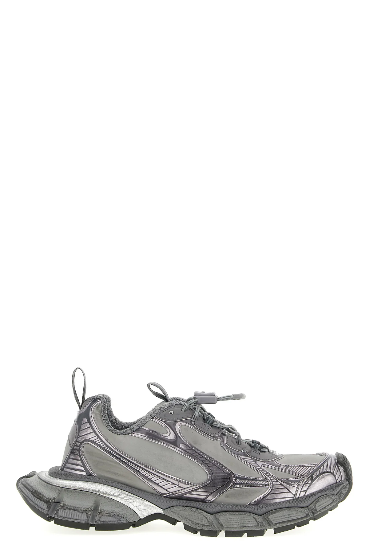 3xl used-effect mesh and polyurethane sneakers