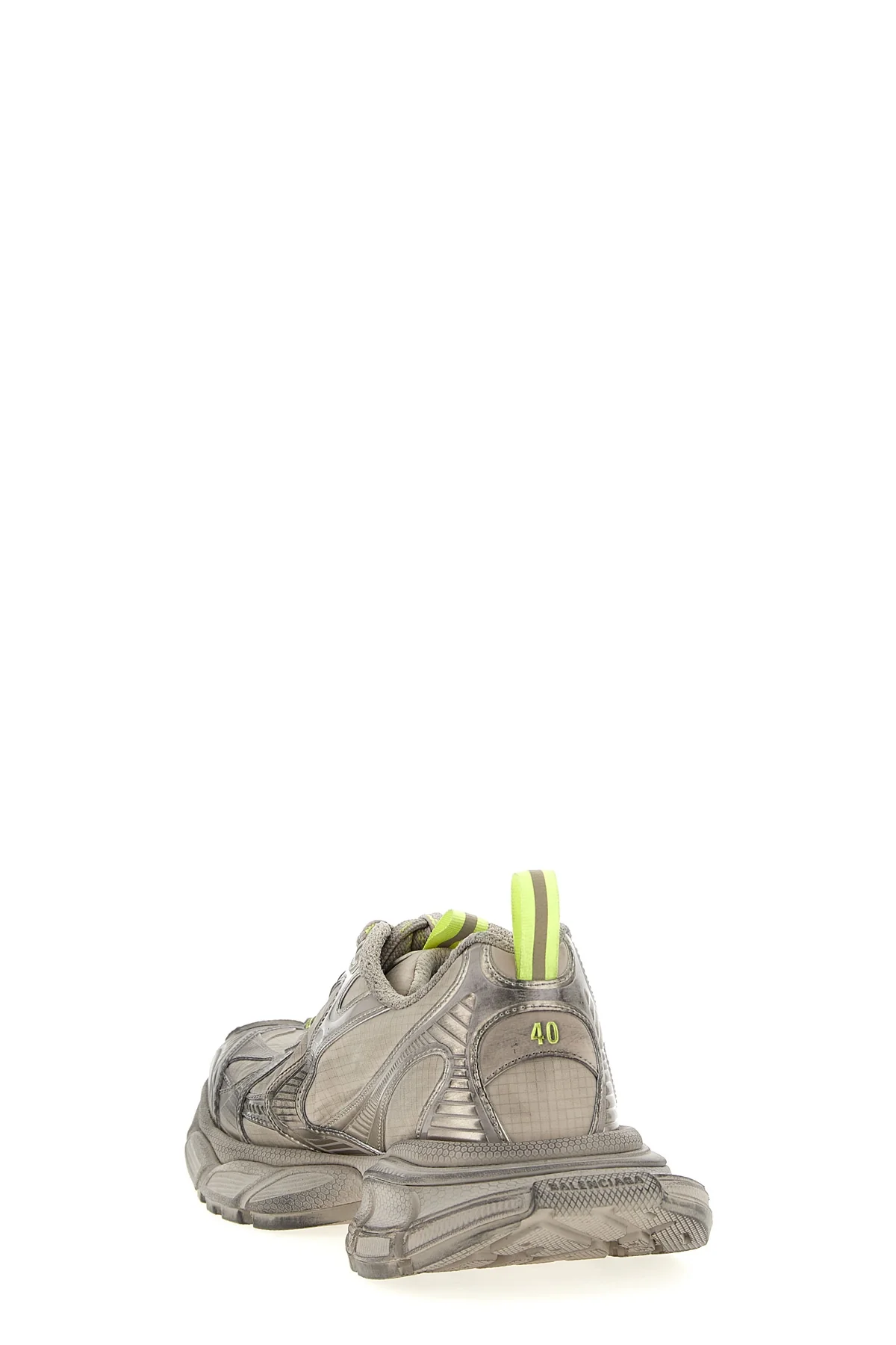 3xl used-effect mesh and polyurethane sneakers