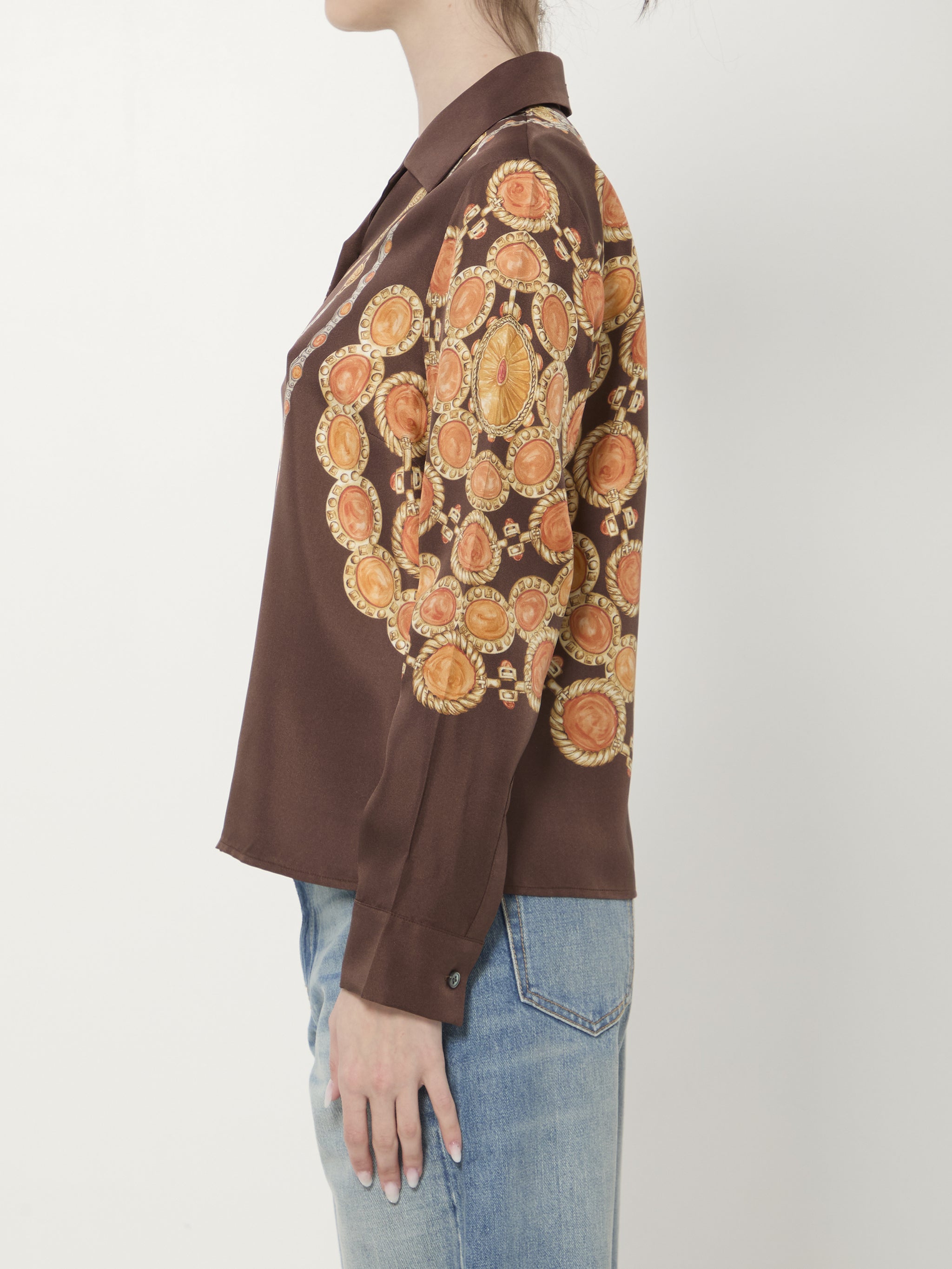printed silk twill shirt