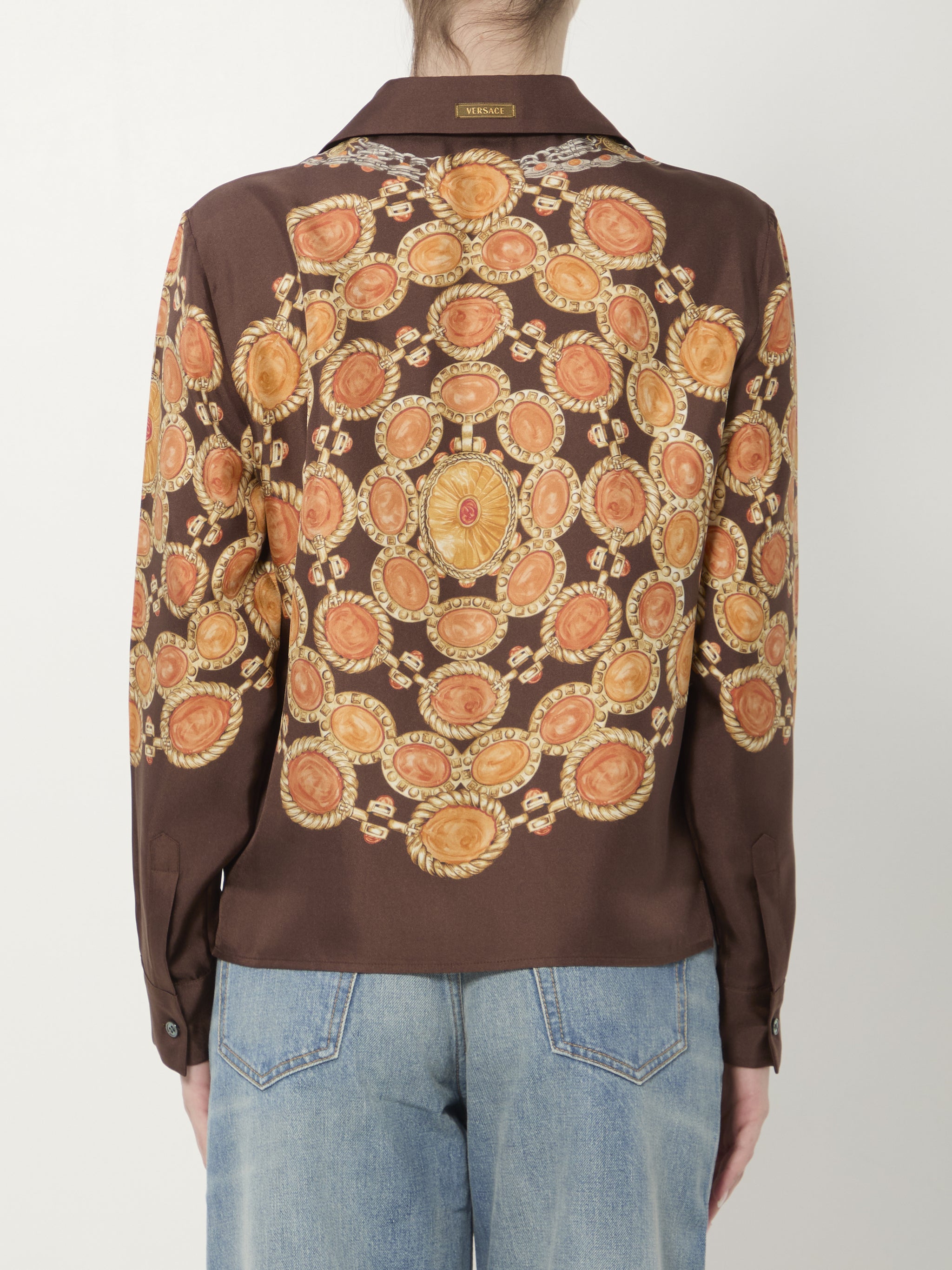 printed silk twill shirt