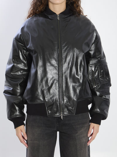 leather bomber jacket