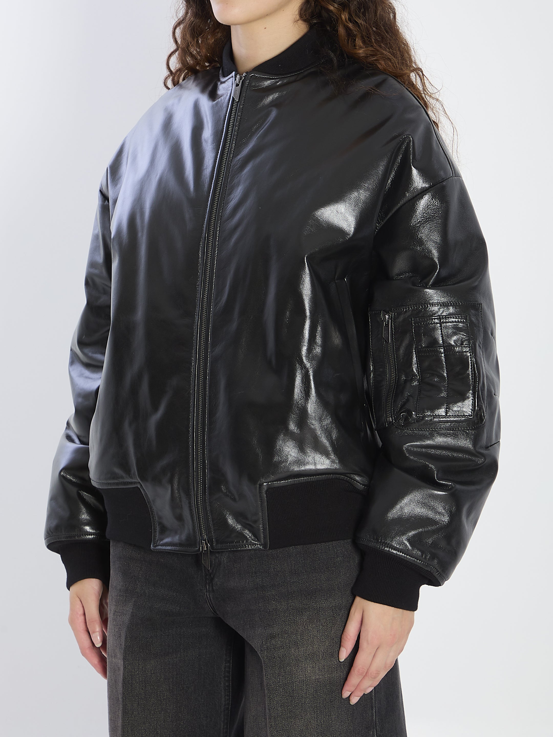 SALVATORE SANTORO 38 leather bomber jacket 