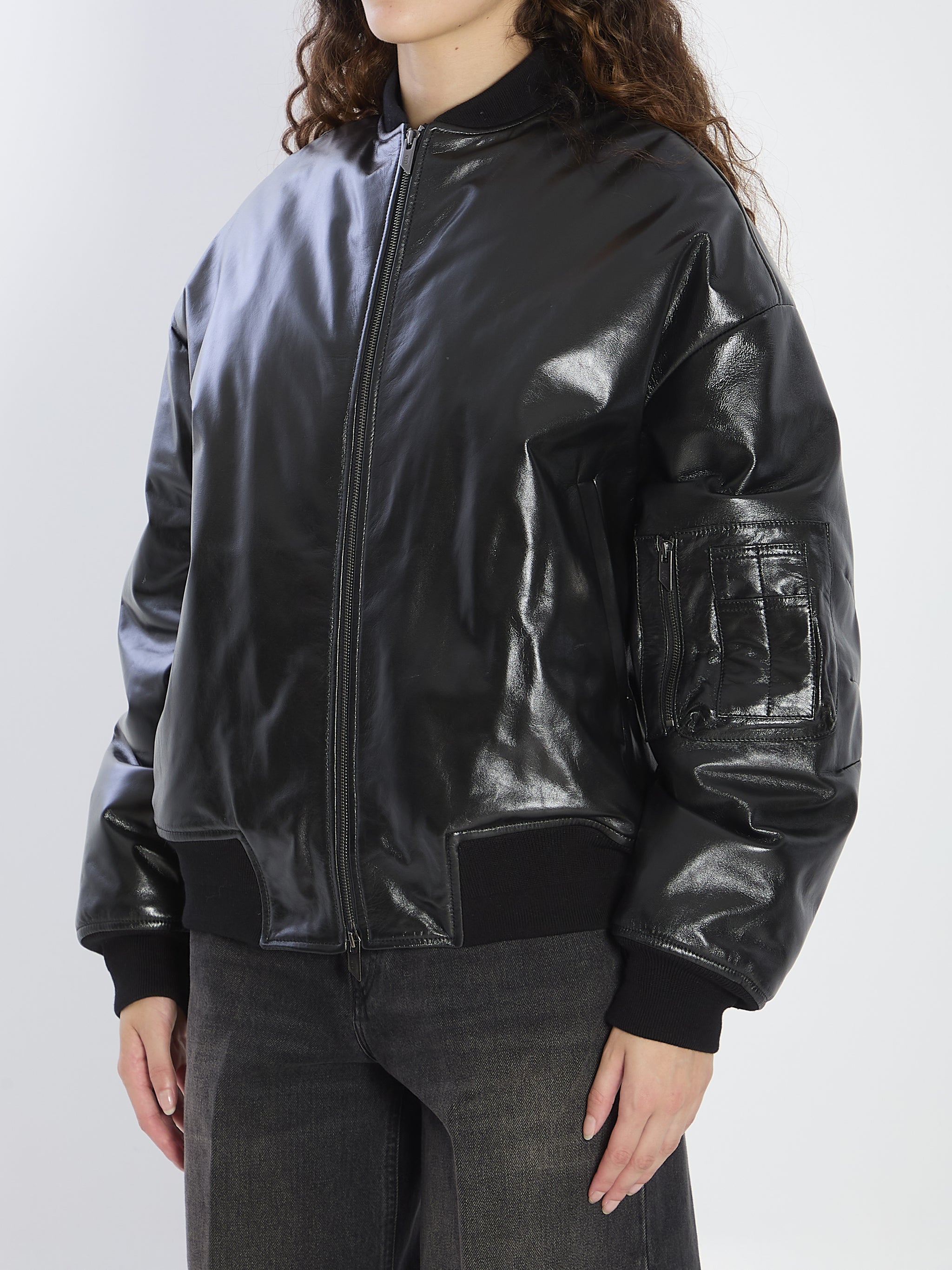 leather bomber jacket