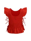 ruched cotton top with side bows