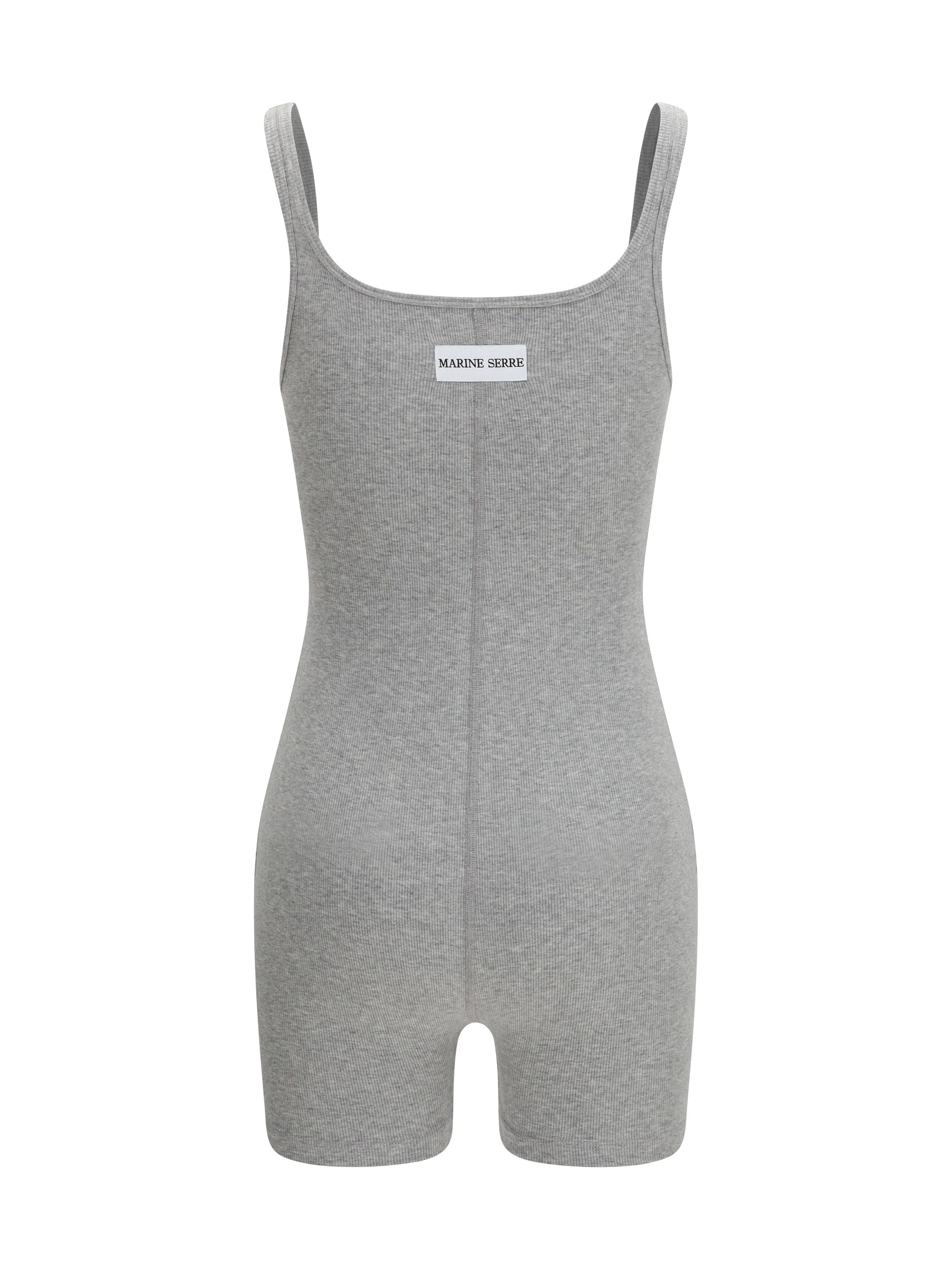 moon logo ribbed jersey short catsuit