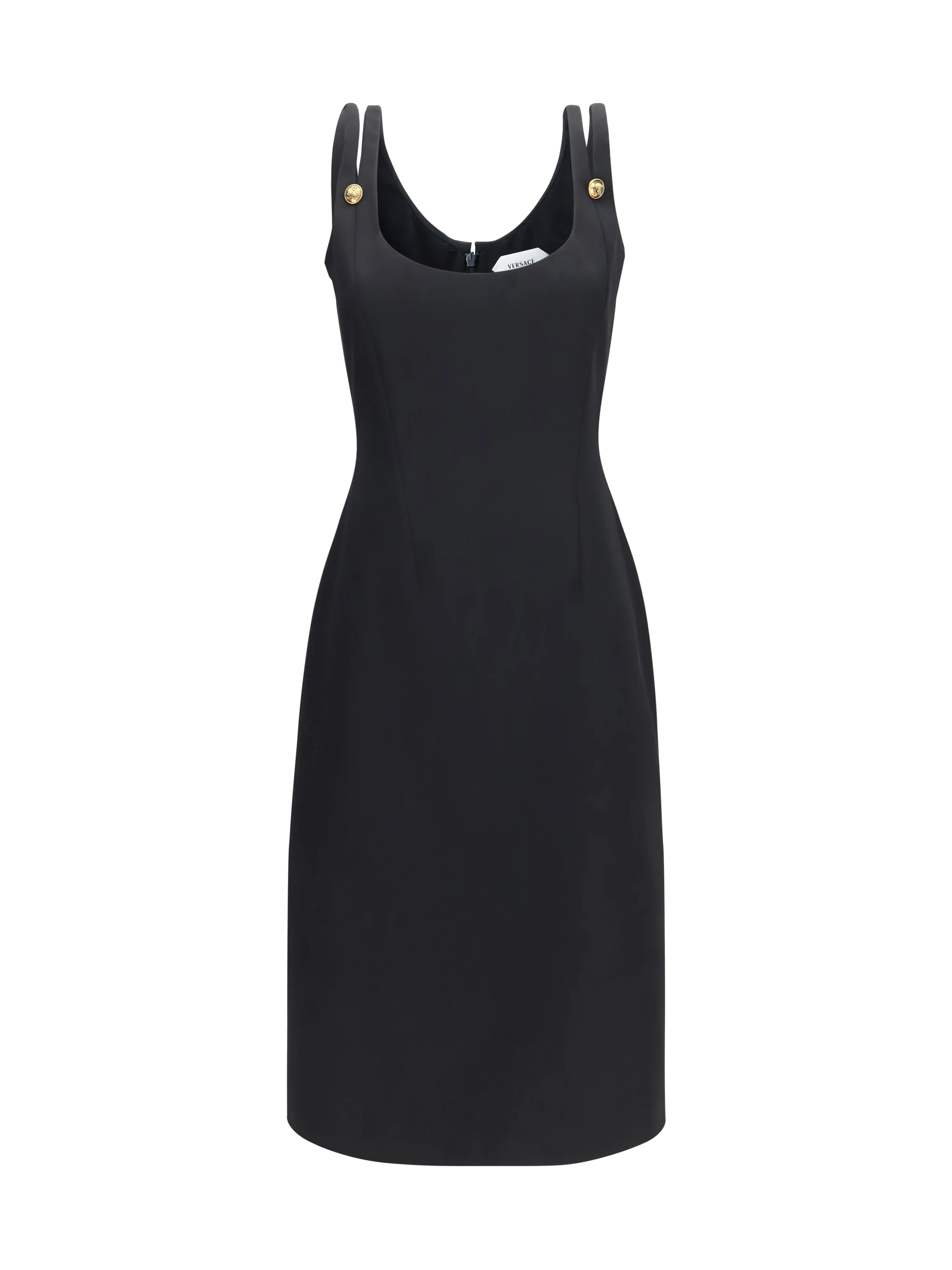 VERSACE 40 midi grain de poudre wool dress