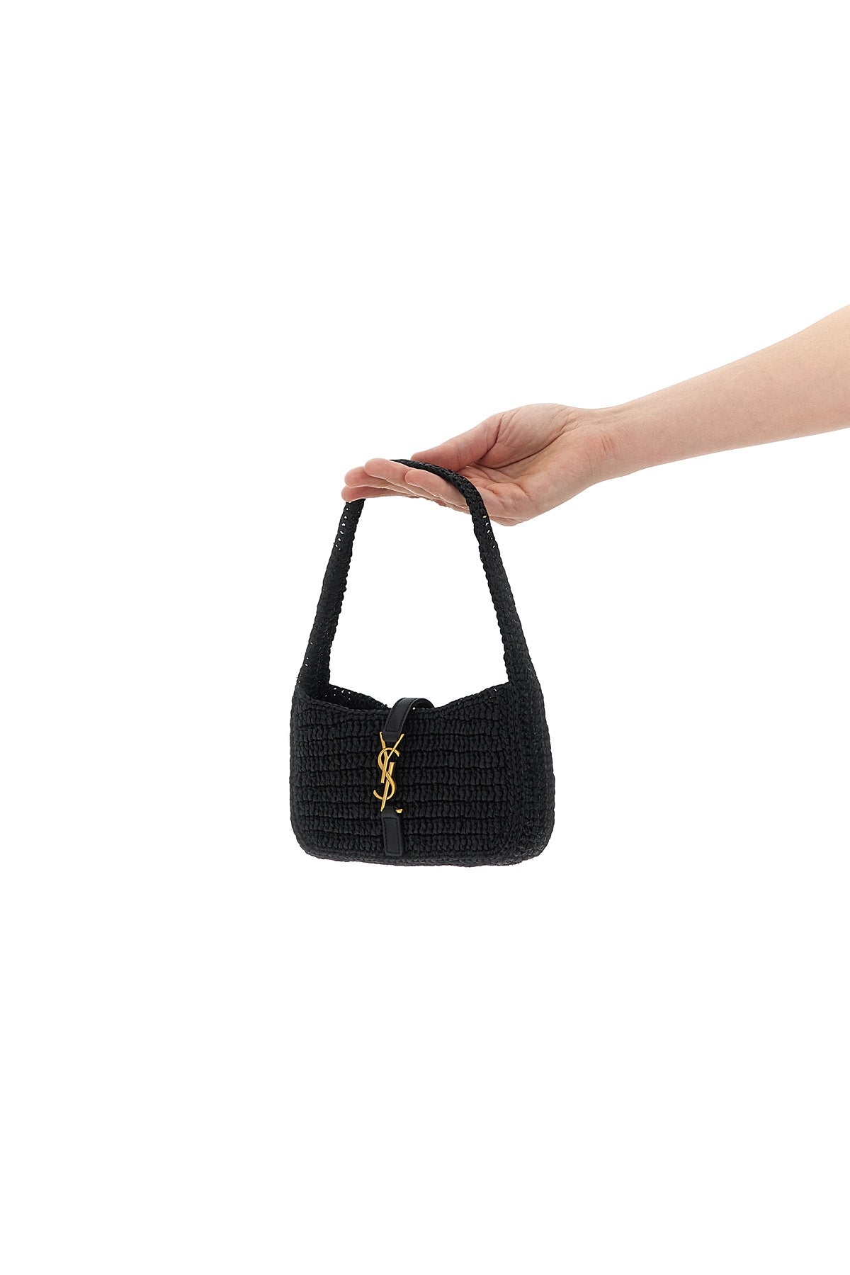 SAINT LAURENT OS le 5 à 7 mini handbag in woven raffia