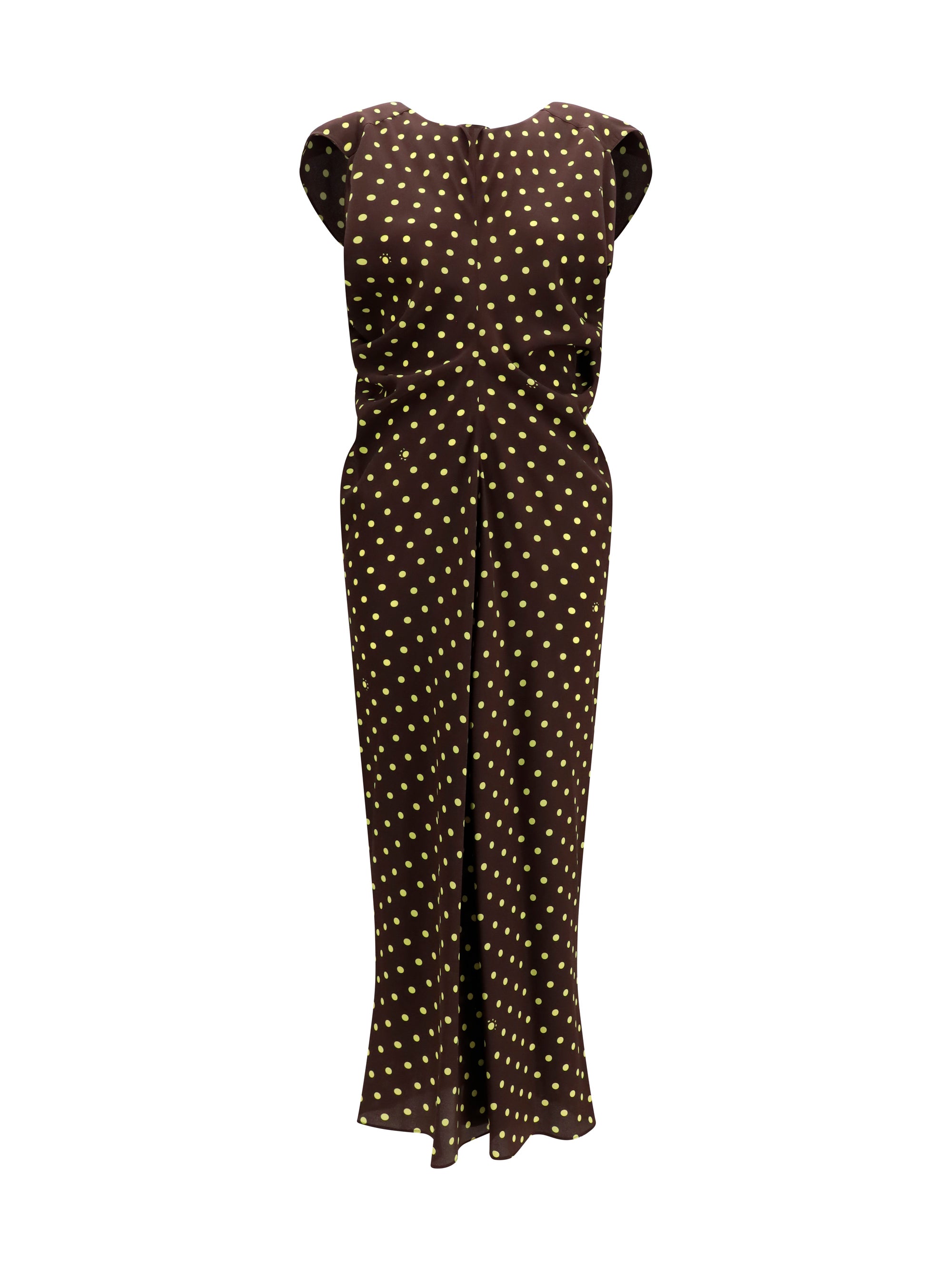 MARNI 40 printed polka dot crepe dress 