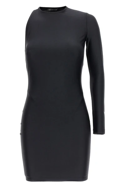 one shoulder stretch fabric dress