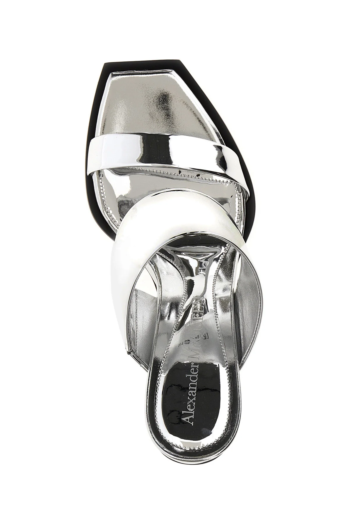 mirror mirror-effect leather sandals