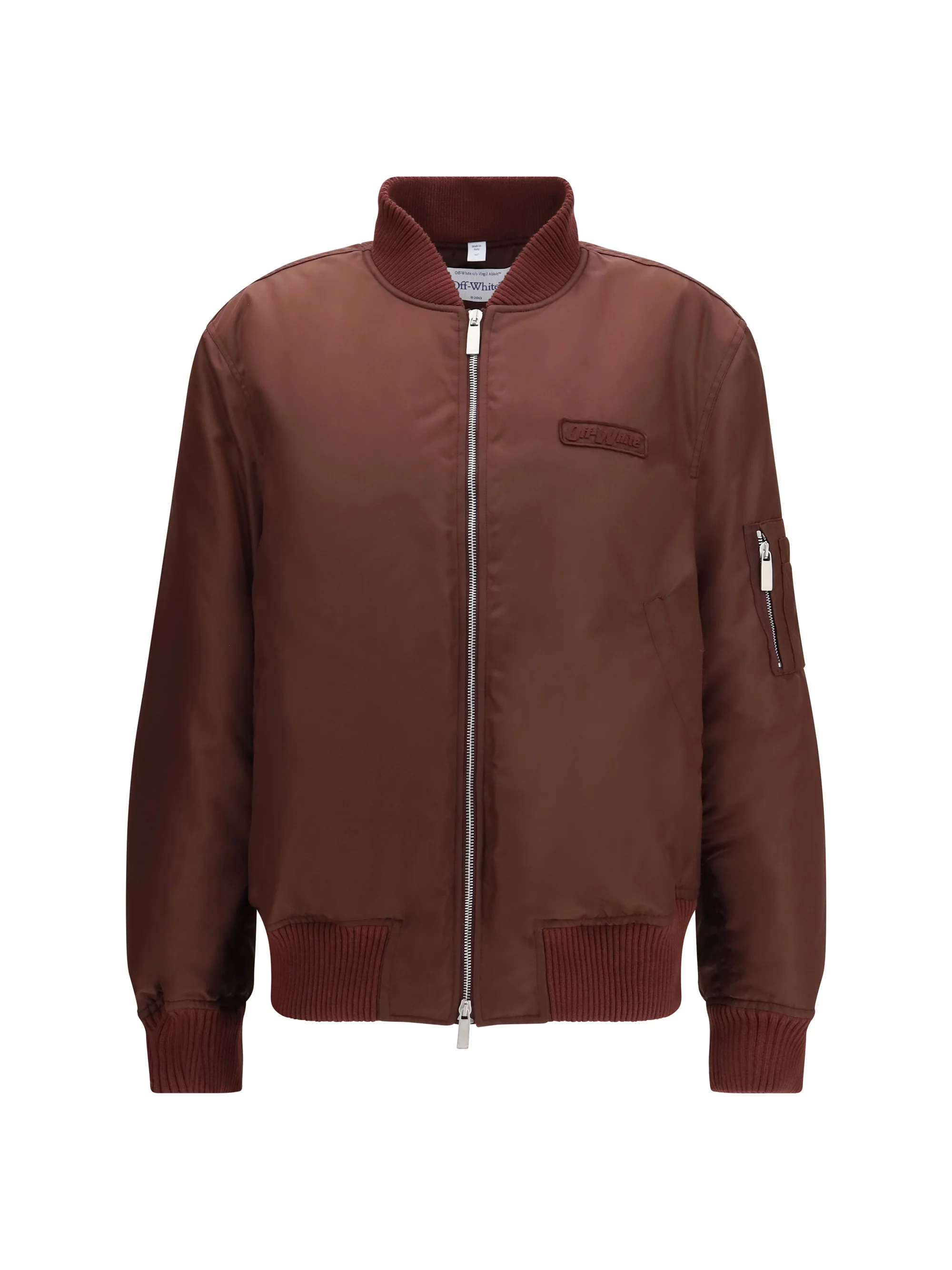 embroidered logo nylon bomber jacket