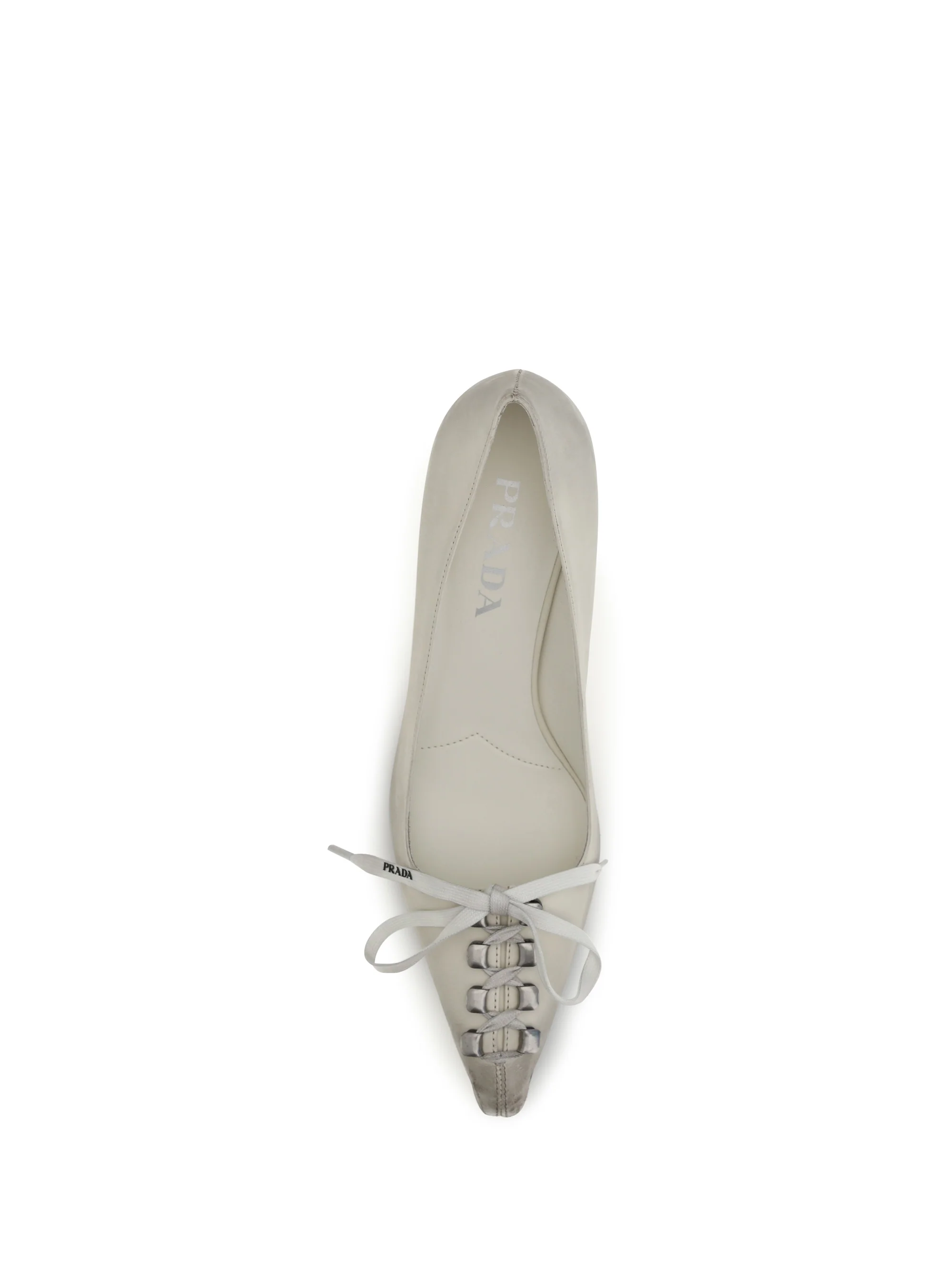 lace-up antique-finish leather pumps