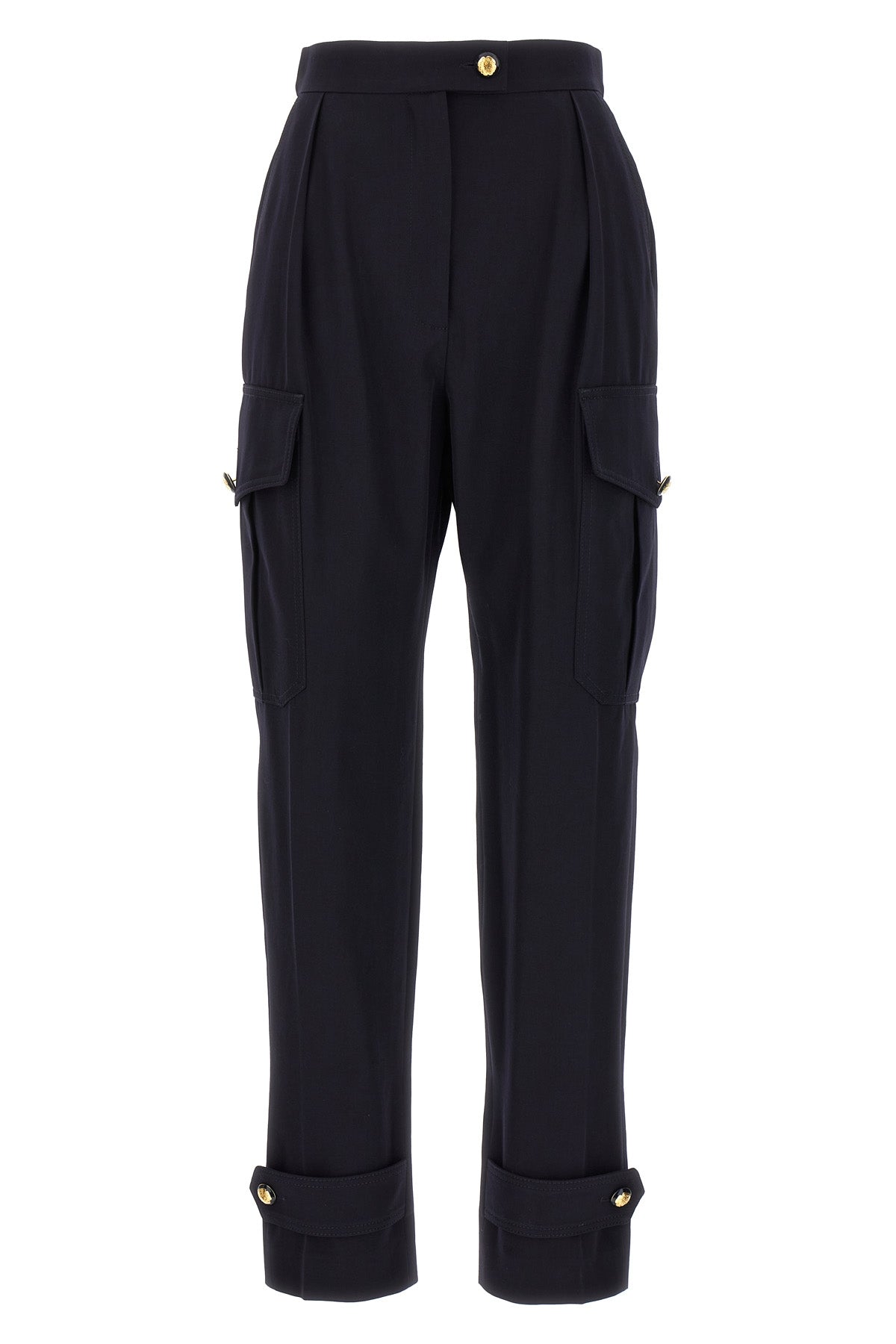 pantalone cargo in misto lana e cotone