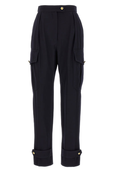 pantalone cargo in misto lana e cotone