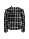 checked tweed cardigan jacket