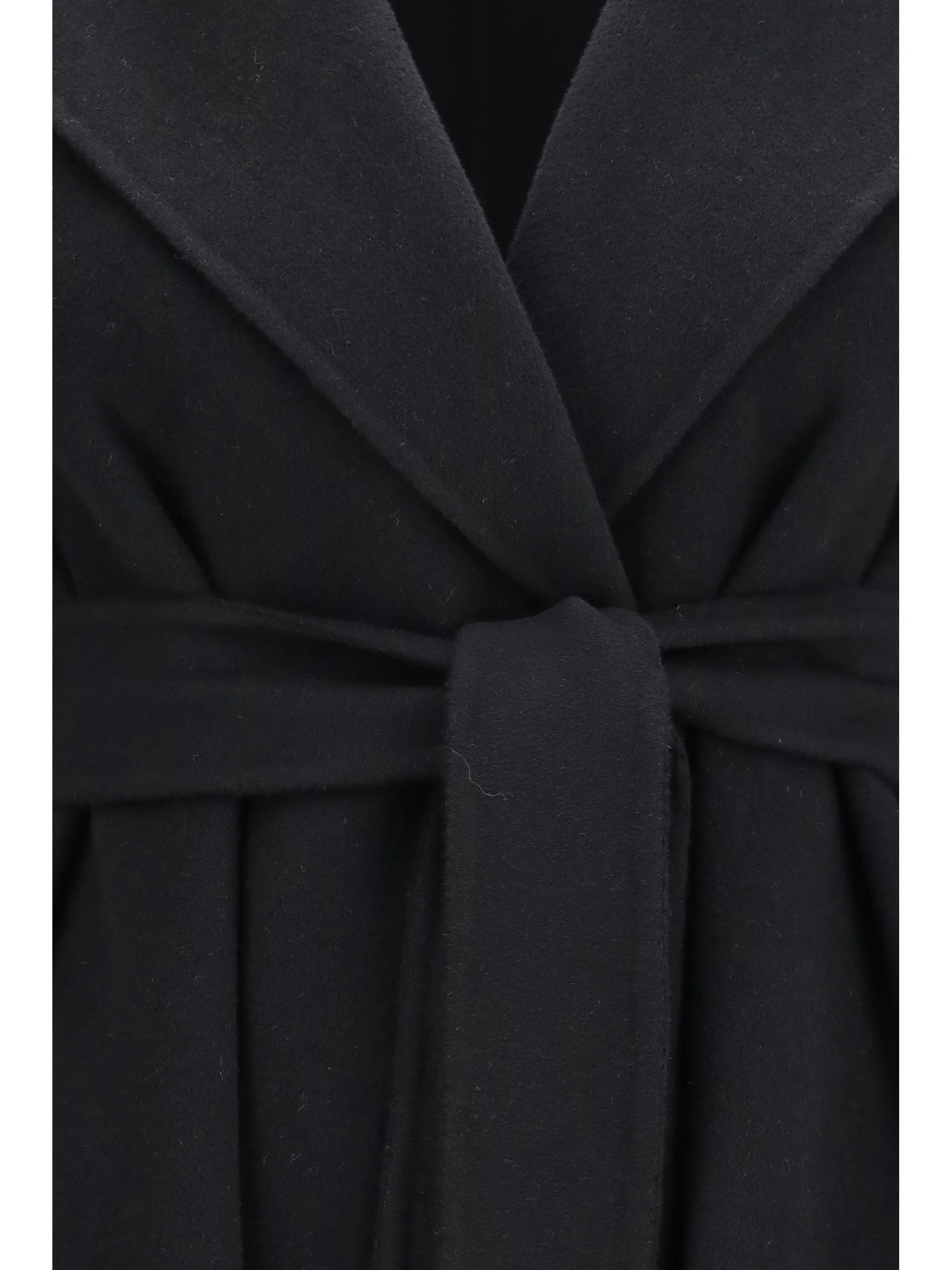 long robe coat in wool, cashmere and silk