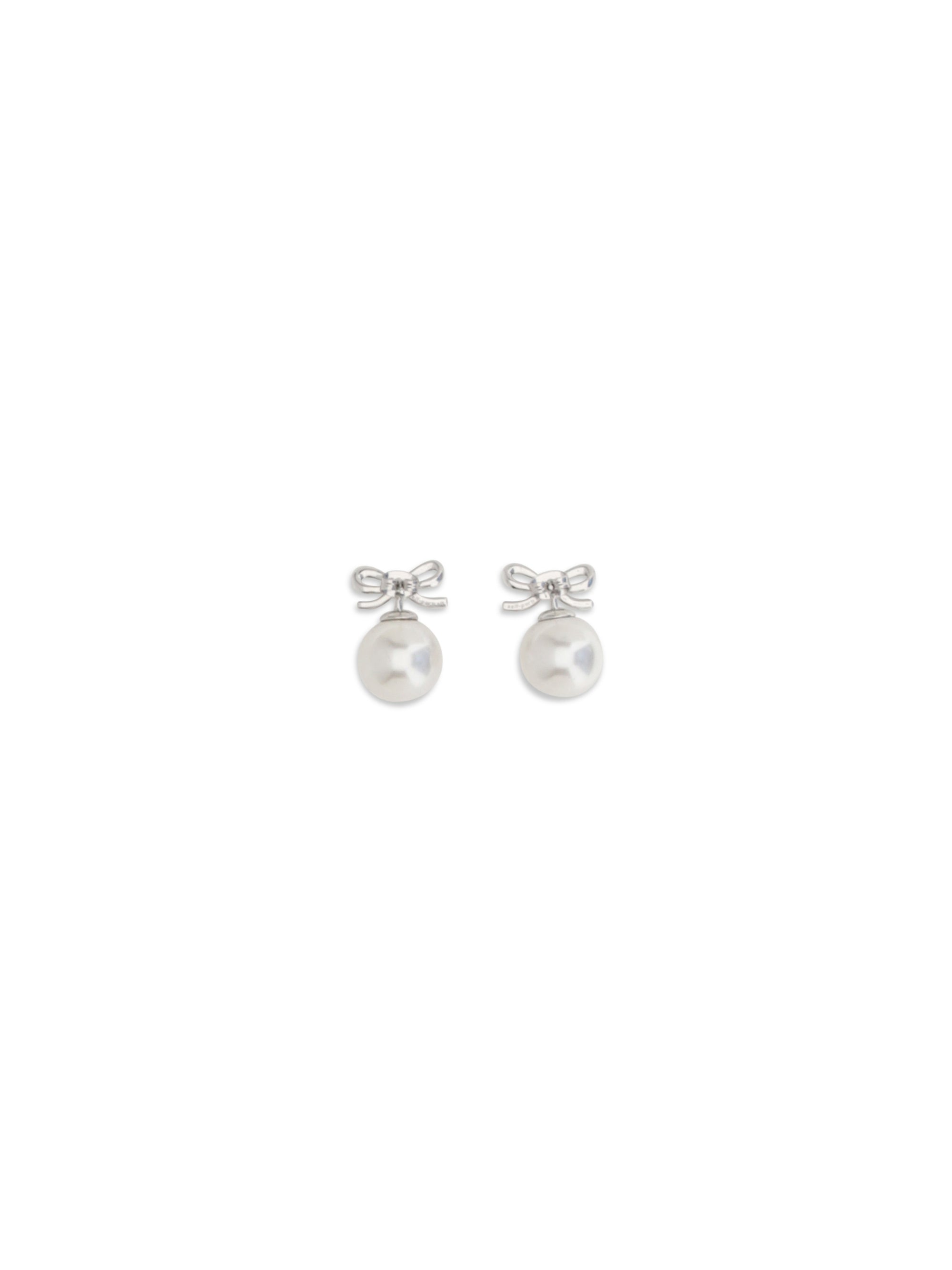 SELF-PORTRAIT OS crystal bow earrings with pearl