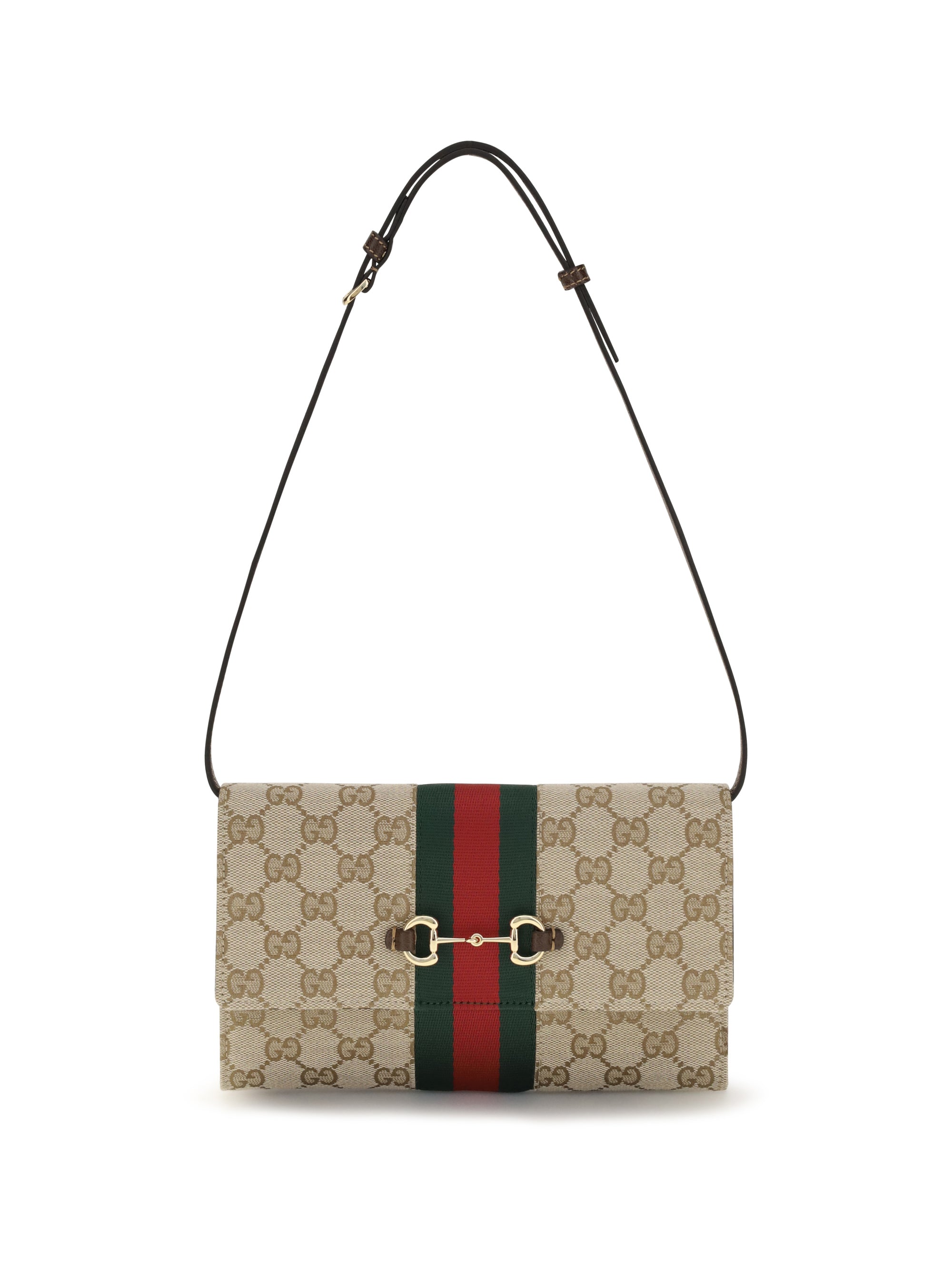 GUCCI OS horsebit web wallet with shoulder strap