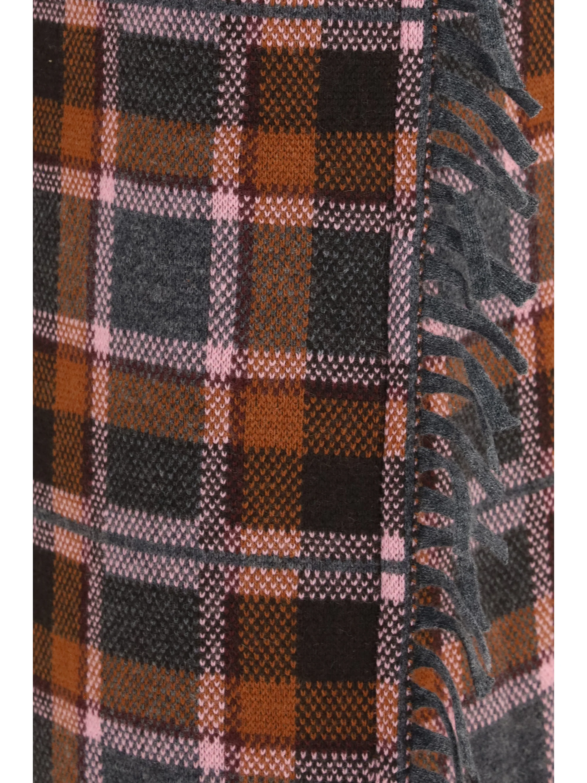 tartan fringed wrap skirt