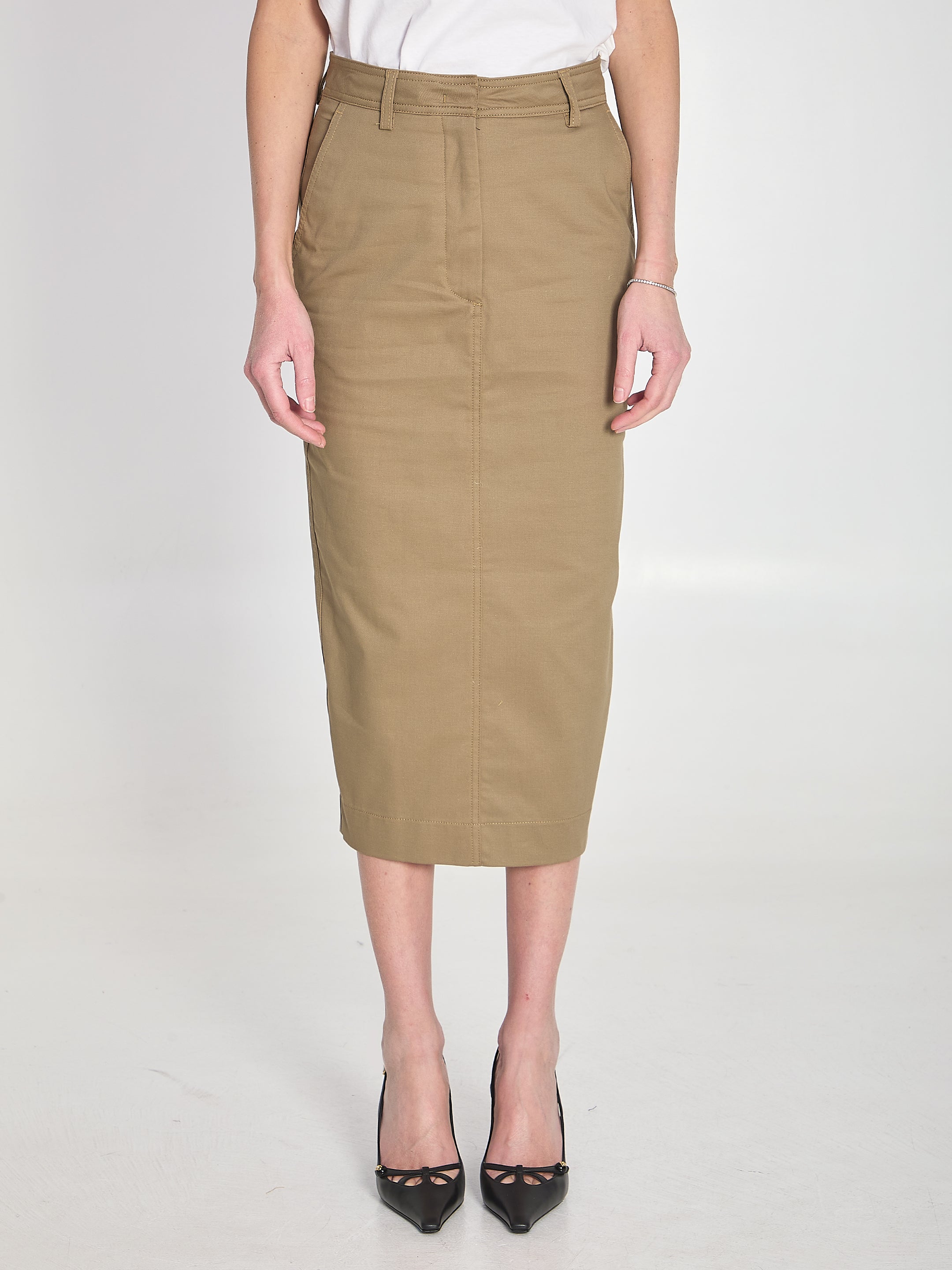 THE LATEST  40 cotton gabardine skirt