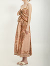 aster scarf print midi dress