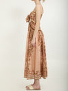 aster scarf print midi dress