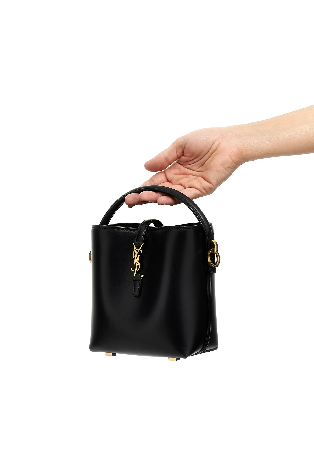 SAINT LAURENT OS le 37 mini shiny leather crossbody bag