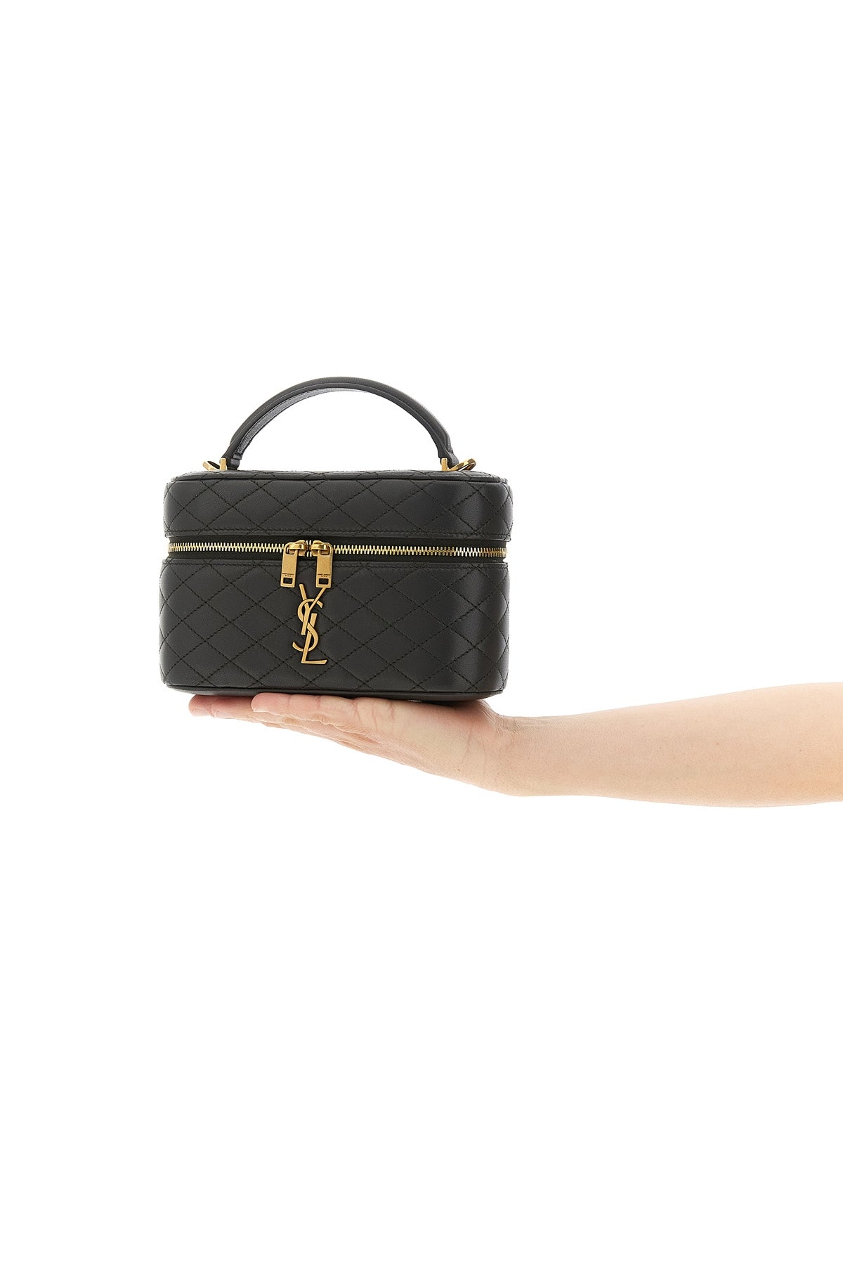 SAINT LAURENT OS gaby vanity diamond-quilted leather handbag