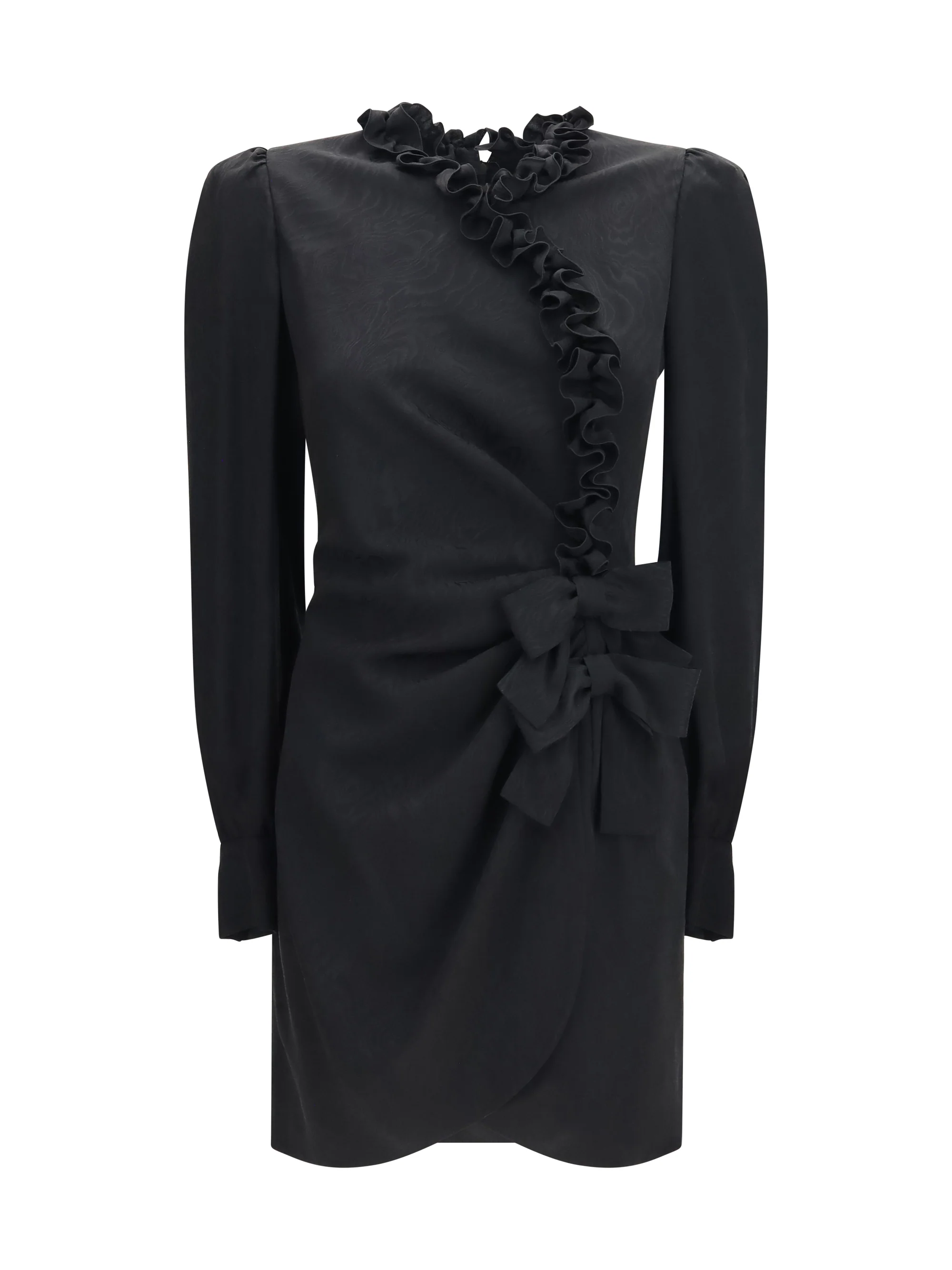 ALESSANDRA RICH 40 silk jacquard mini dress with ruffles