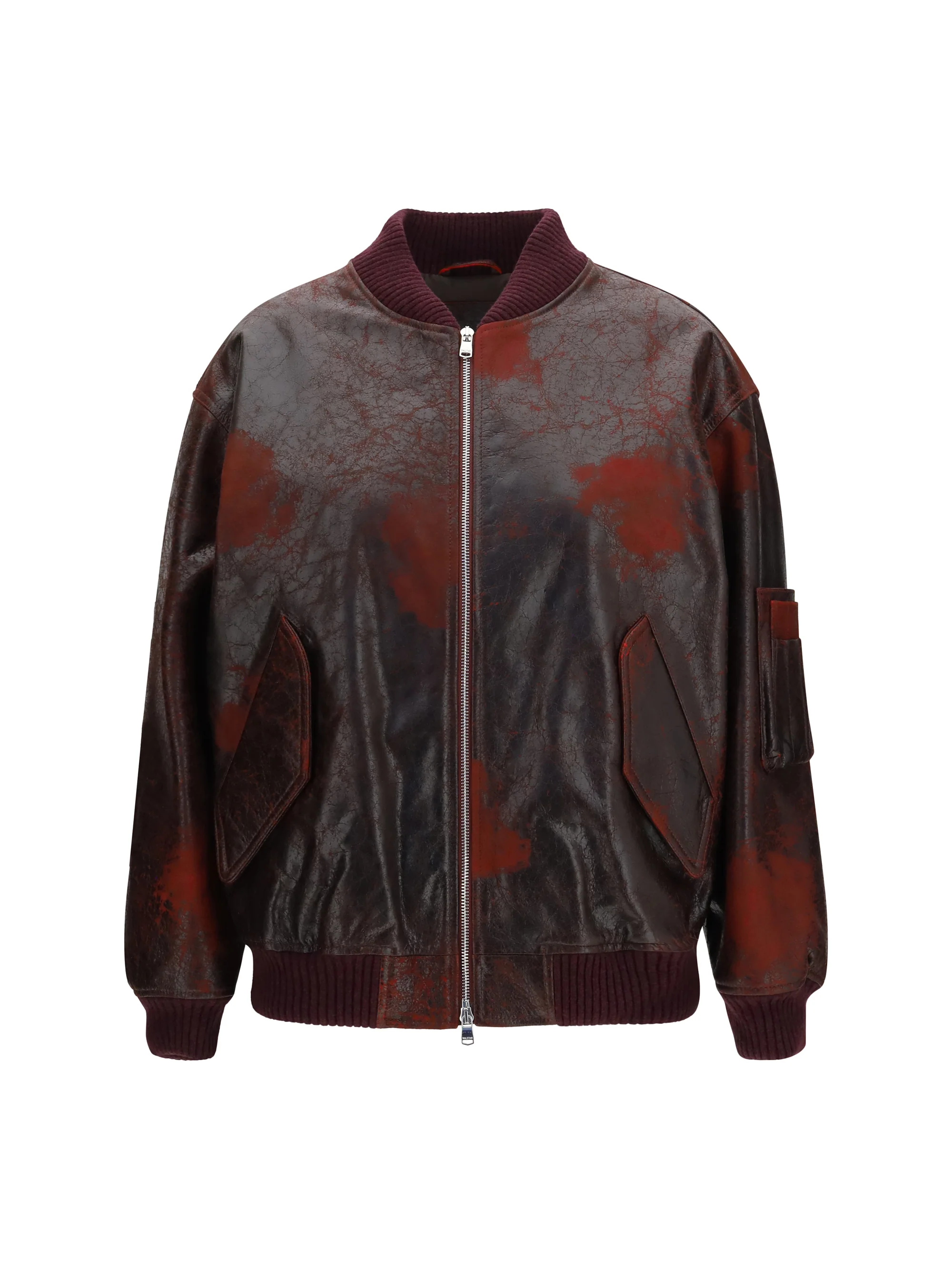 VALSTAR 38 oversized crackle nappa bomber