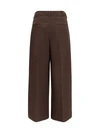 flocked plaid crossover pants