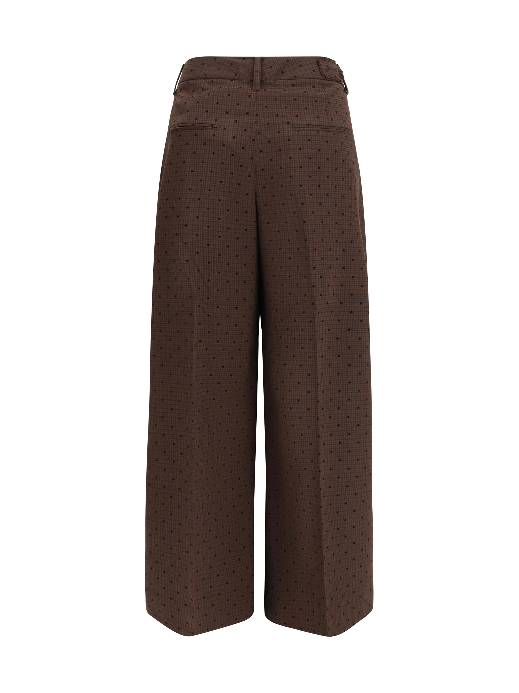 flocked plaid crossover pants