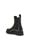 ff leather and fabric ankle boots