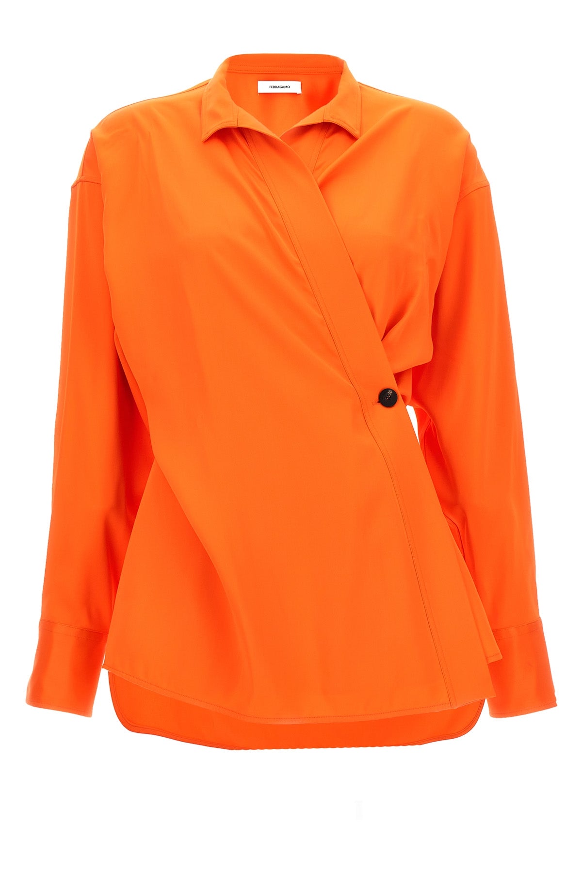 FERRAGAMO 44 asymmetrical satin shirt